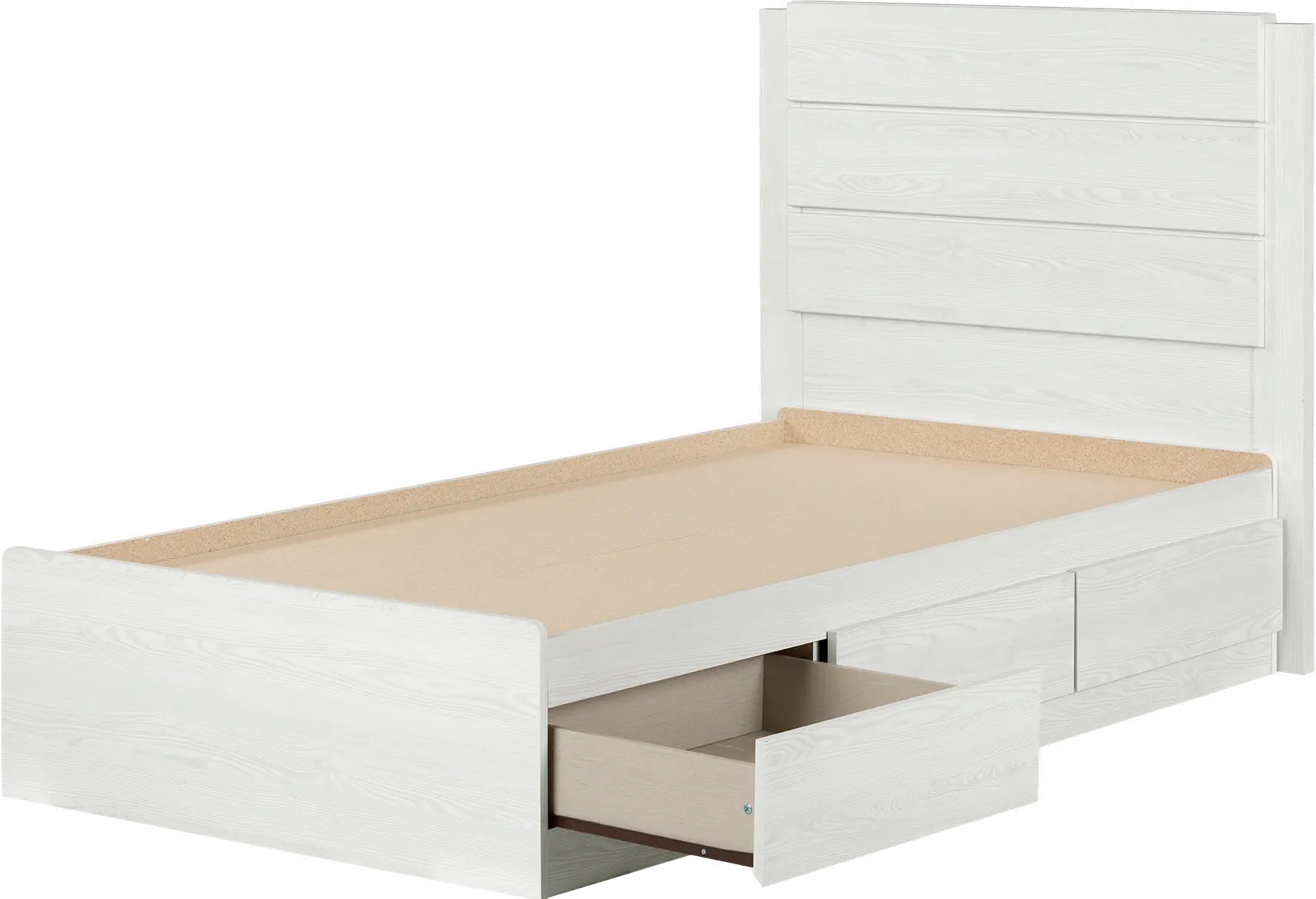 15380 Arlen White Pine Twin Storage Bed and Headboard Set-1