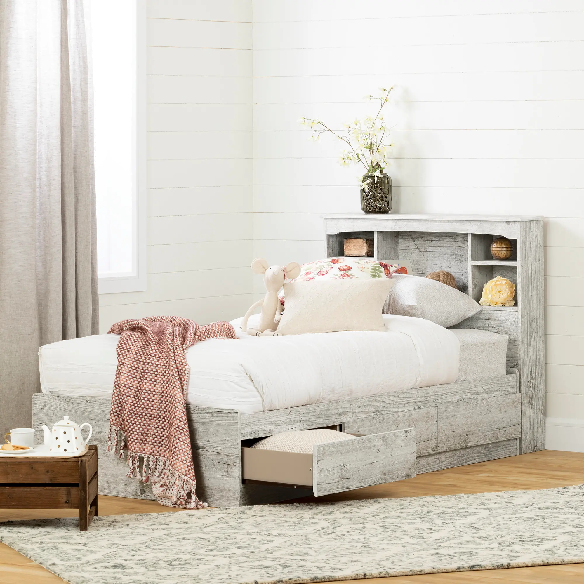 15471 Aviron Twin Bed and Headboard Set, Seaside Pine-2