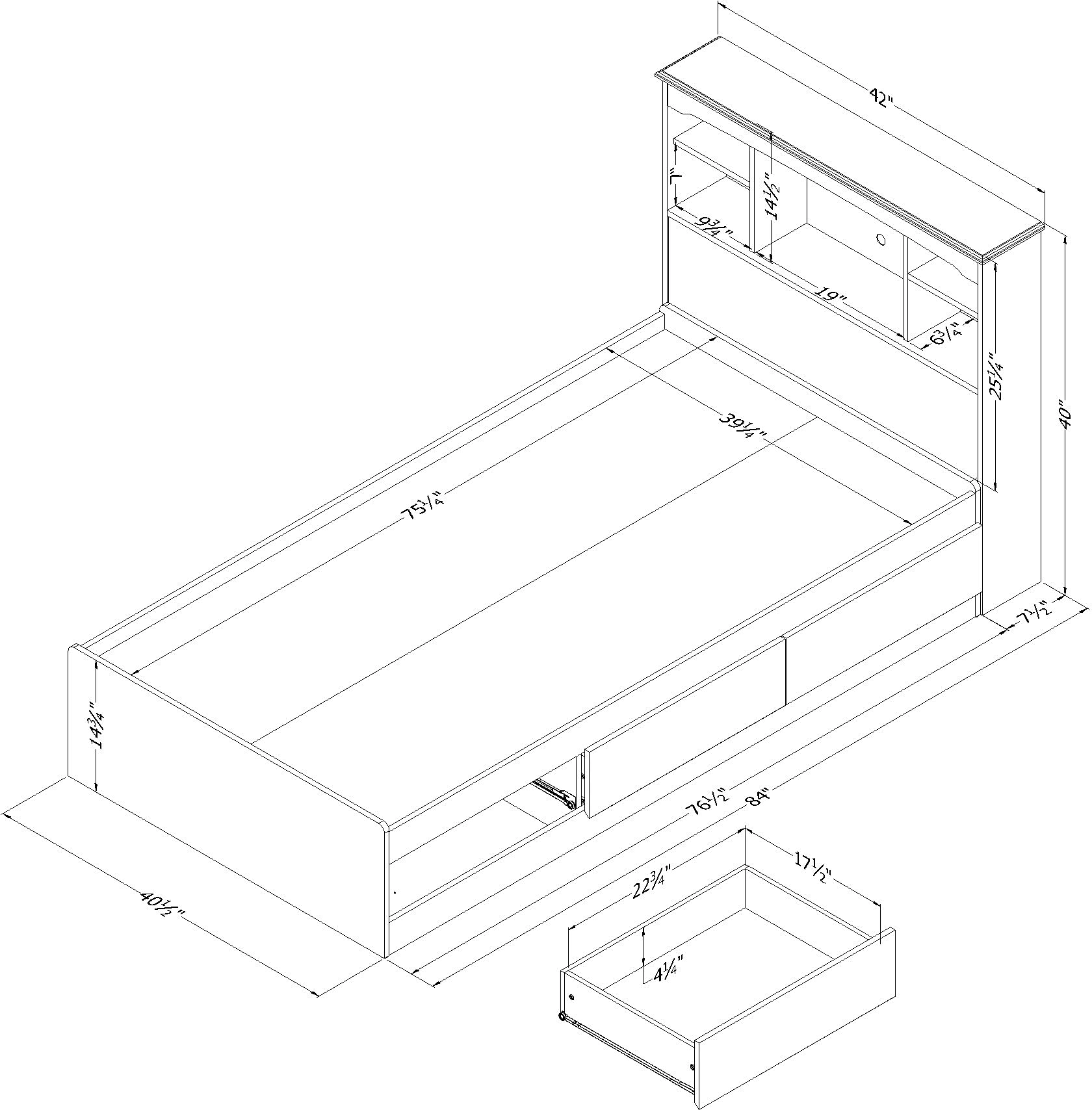 15471 Aviron Twin Bed and Headboard Set, Seaside Pine-5