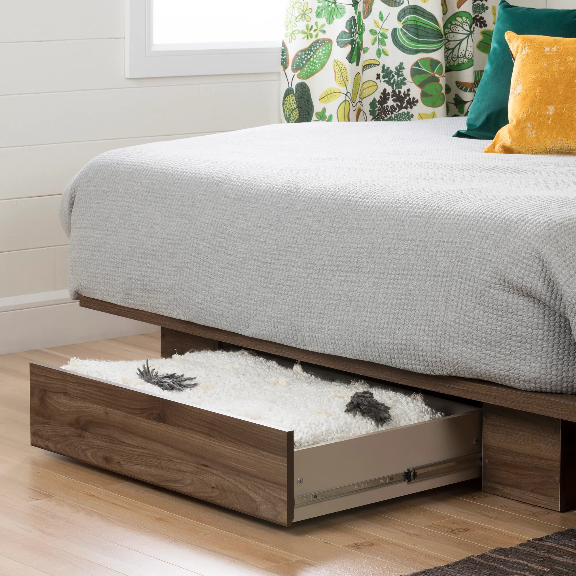 15473 Holland Natural Walnut Full/Queen Platform Bed with Headboard-4