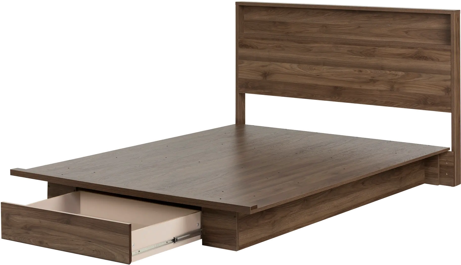 15473 Holland Natural Walnut Full/Queen Platform Bed with Headboard-1