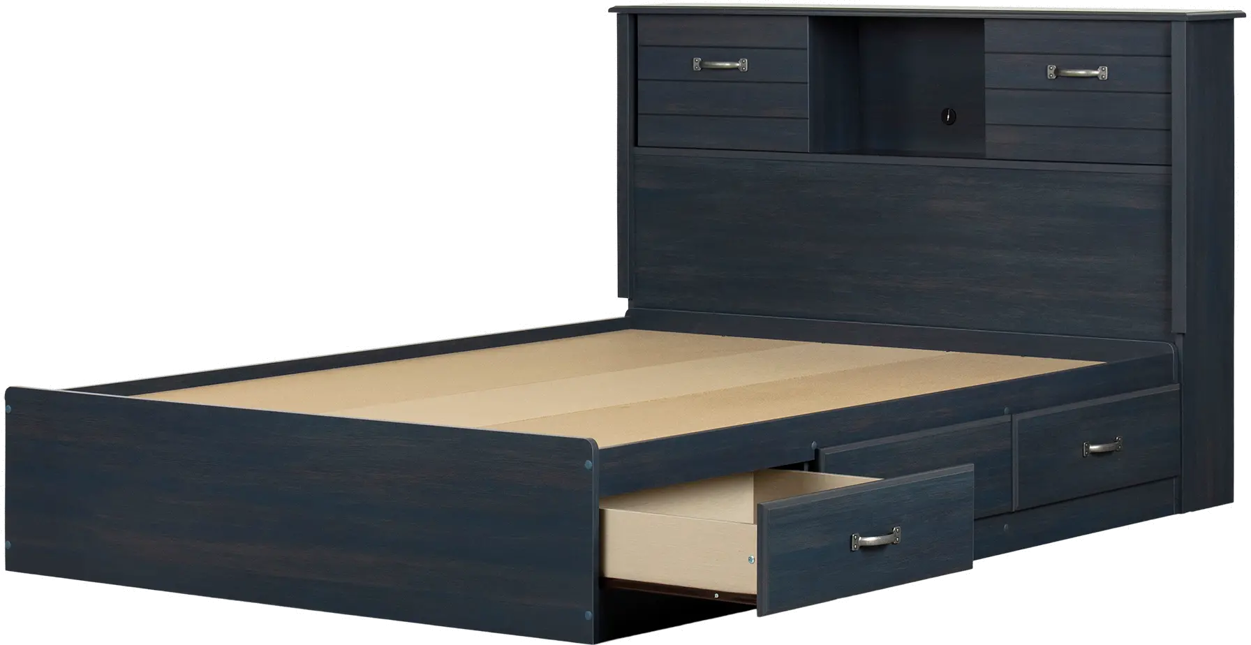 15477 Ulysses Blue Storage Full Bed and Headboard Set-1