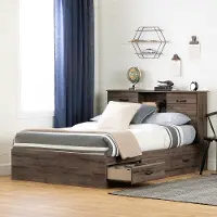 15478 Ulysses Fall Oak Storage Full Bed and Headboard Set