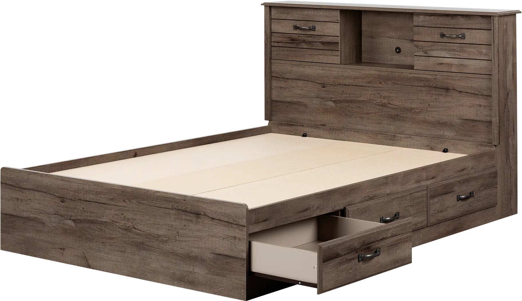 15478 Ulysses Fall Oak Storage Full Bed and Headboard Set-1