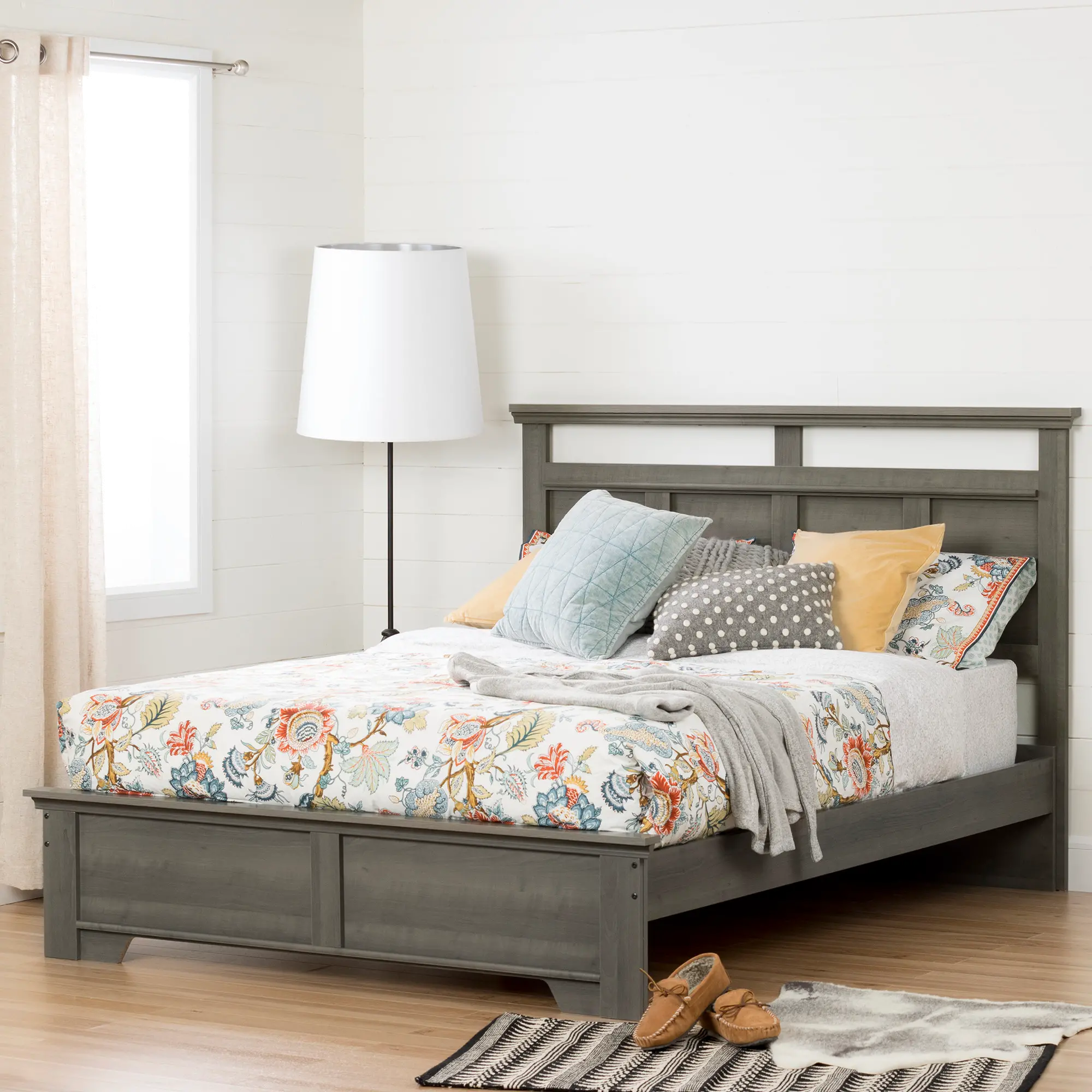 15491 Versa Gray Maple Queen Bed and Headboard Set-3