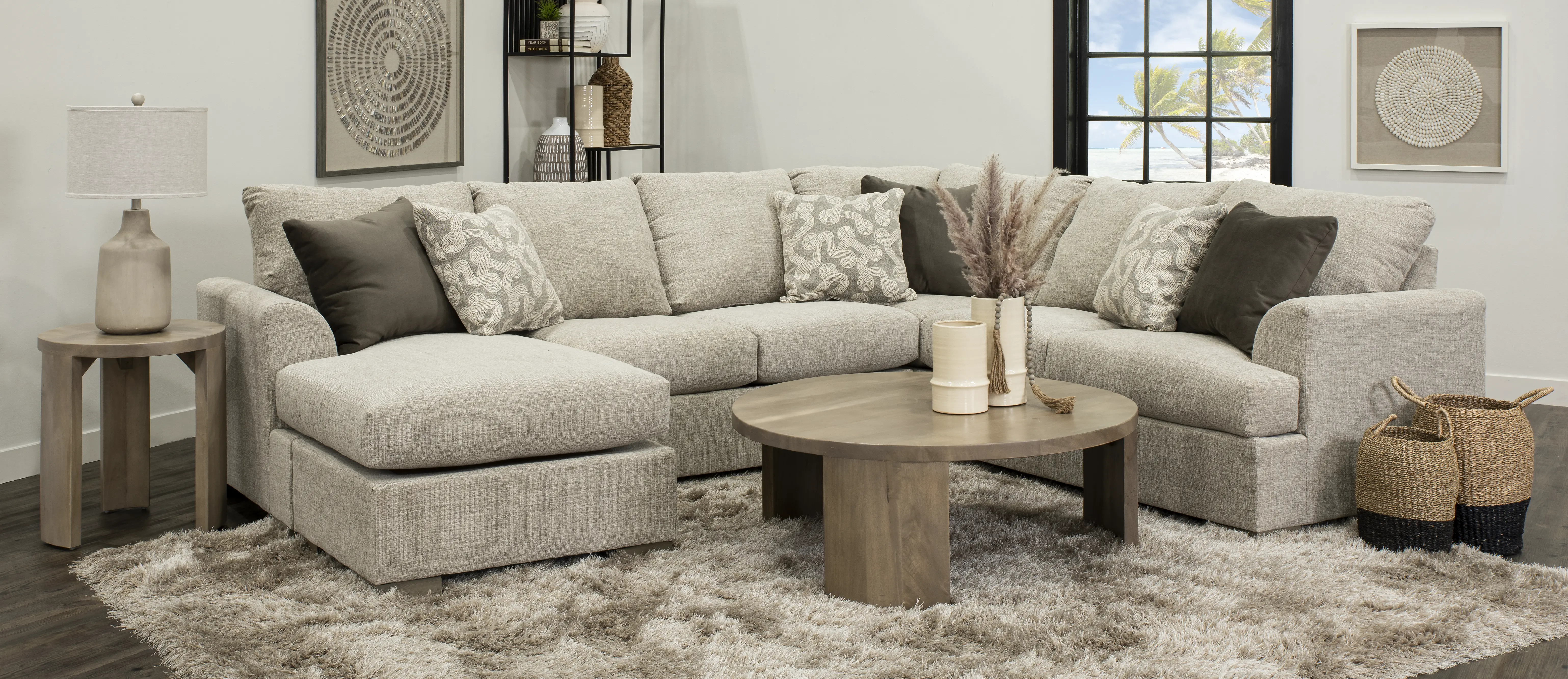 2PC/VILLANOVA/OP1 Villanova Oatmeal Taupe 2 Piece Sectional-2