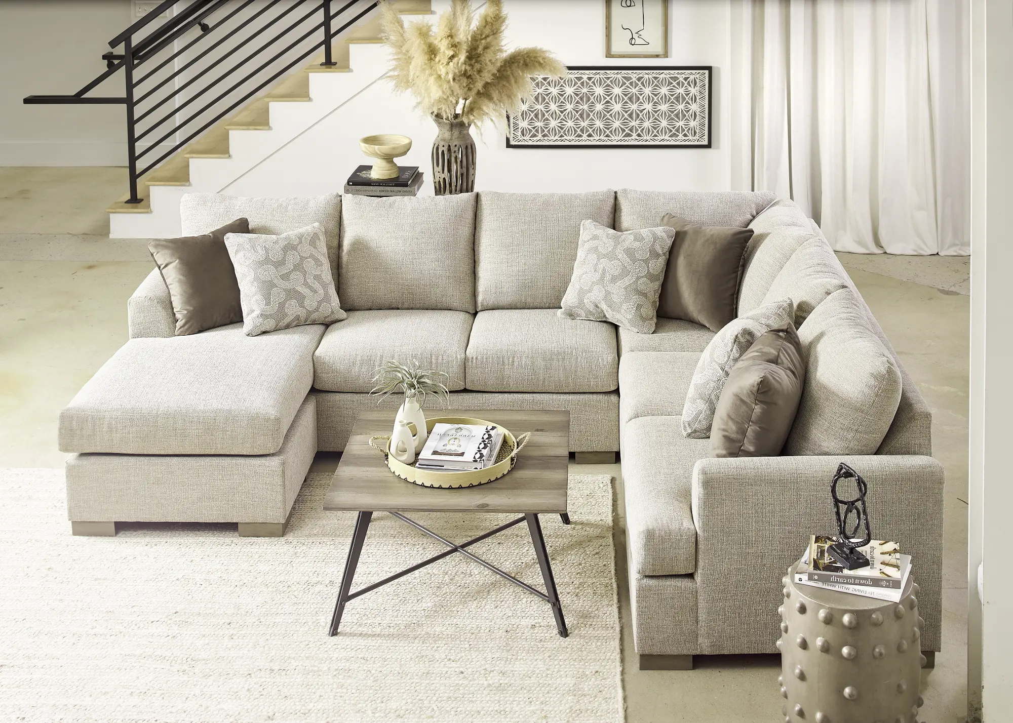 Villanova Oatmeal Taupe 2-Piece Sectional | RC Willey