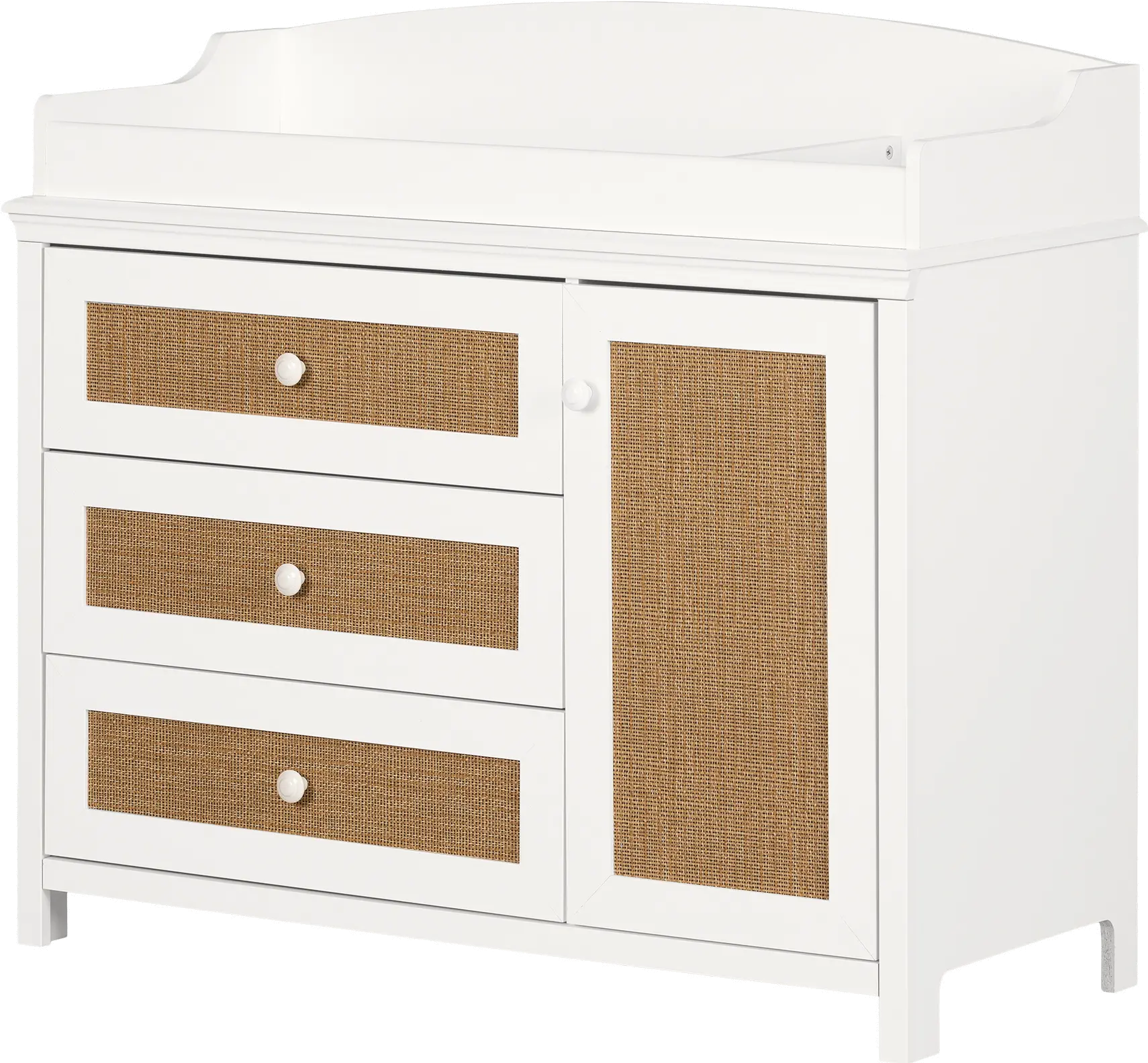 14743 Cotton Candy Rattan and White Changing Table-1