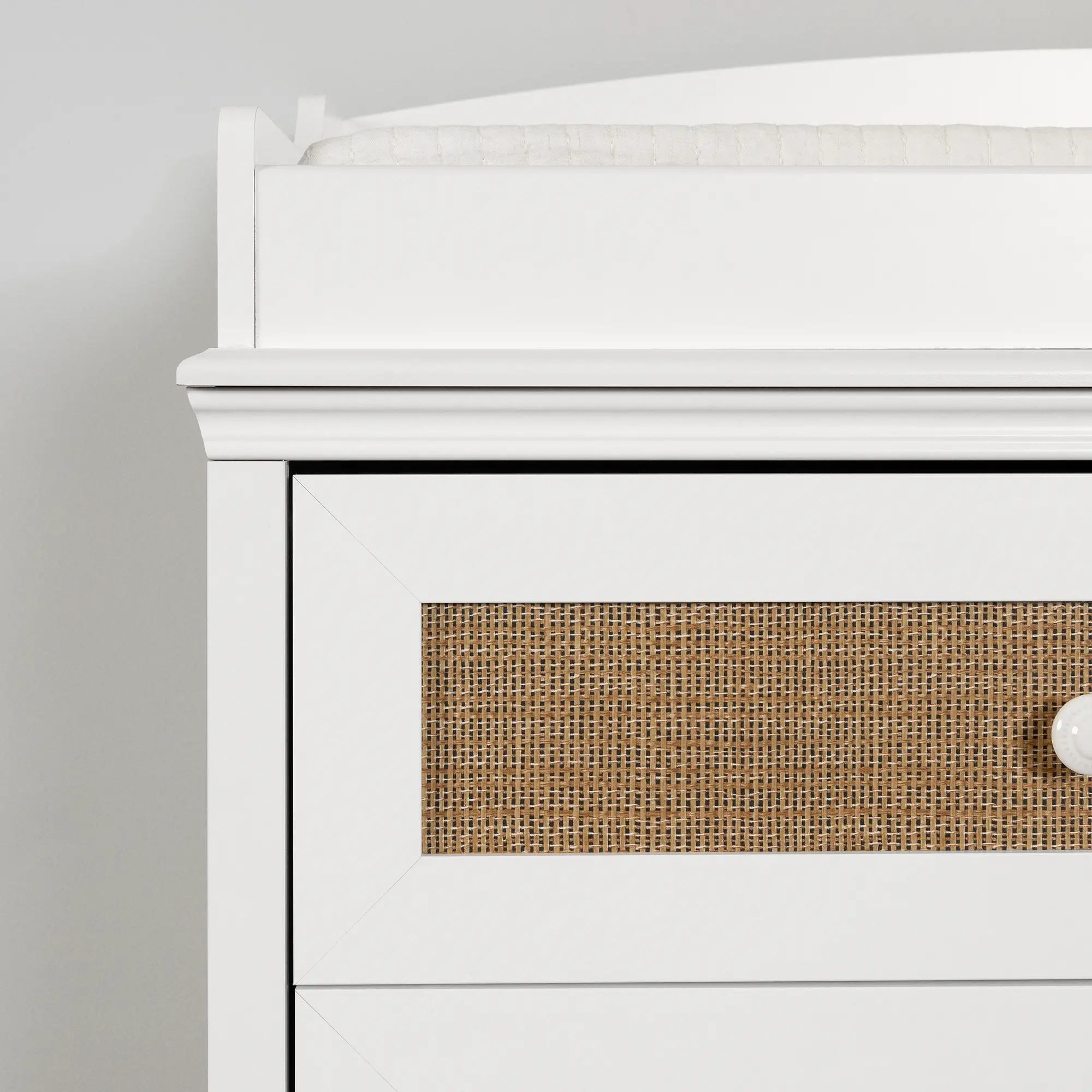 14743 Cotton Candy Rattan and White Changing Table-4