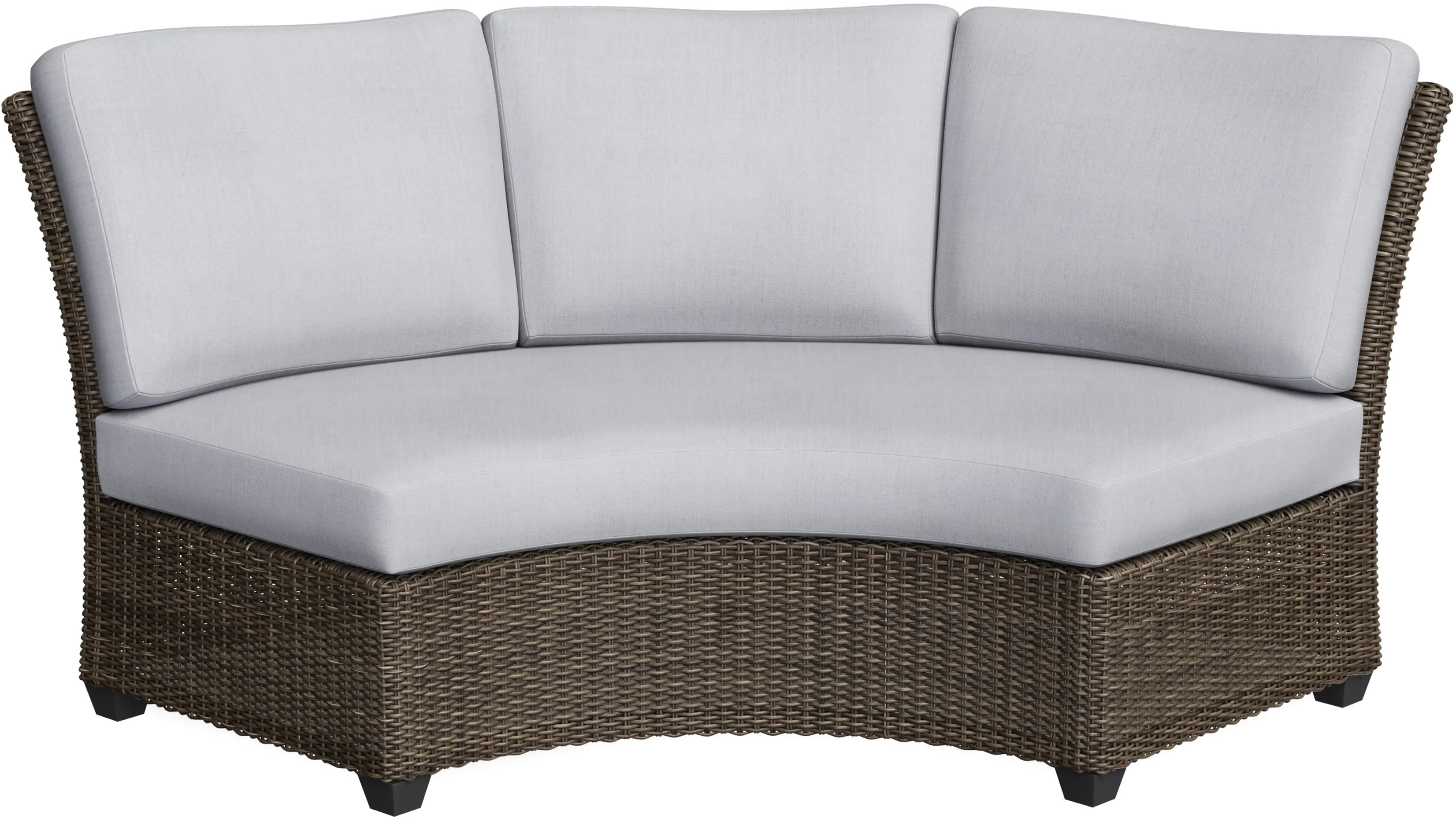 KIT/AGY075/BNCH+BACK Havana Brown and Off White Curved Patio Sofa-2