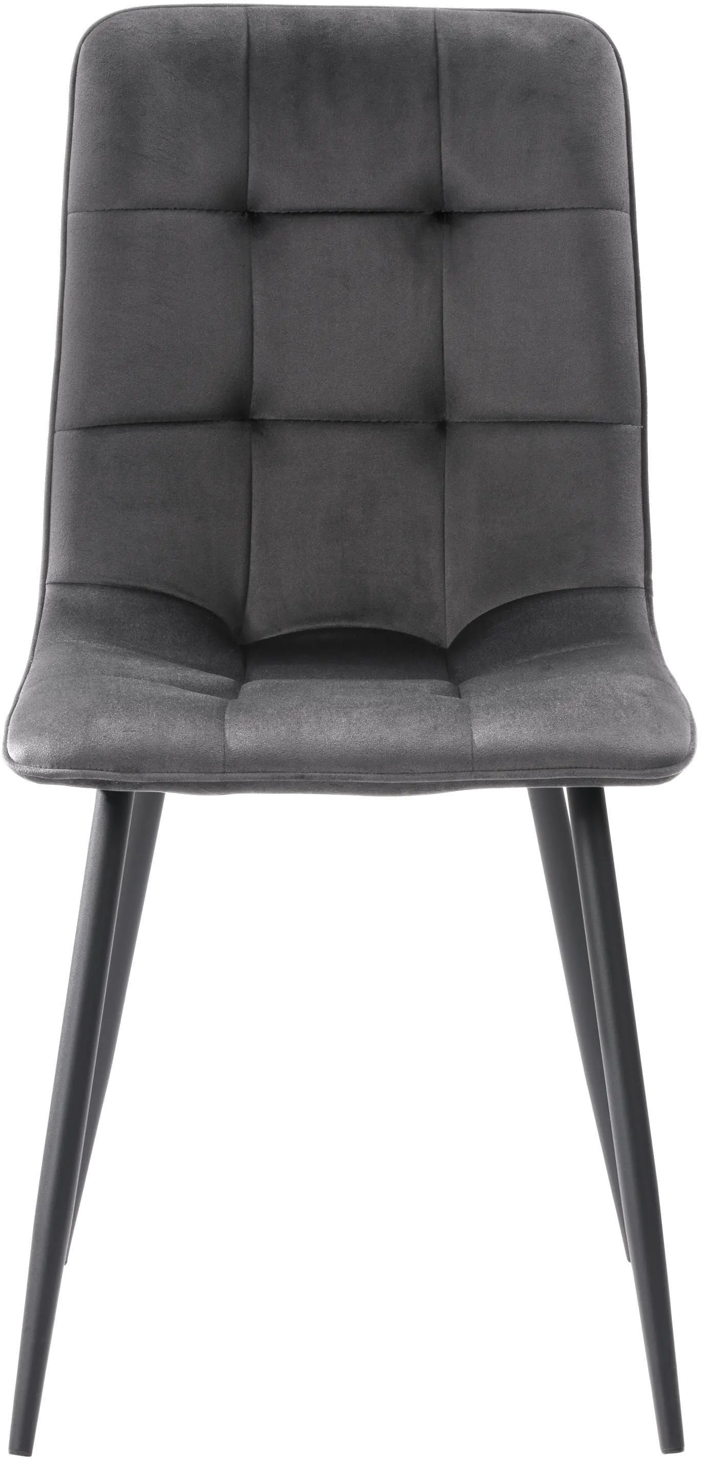 Nash Dark Gray Velvet Side Chair, Set of 2-1
