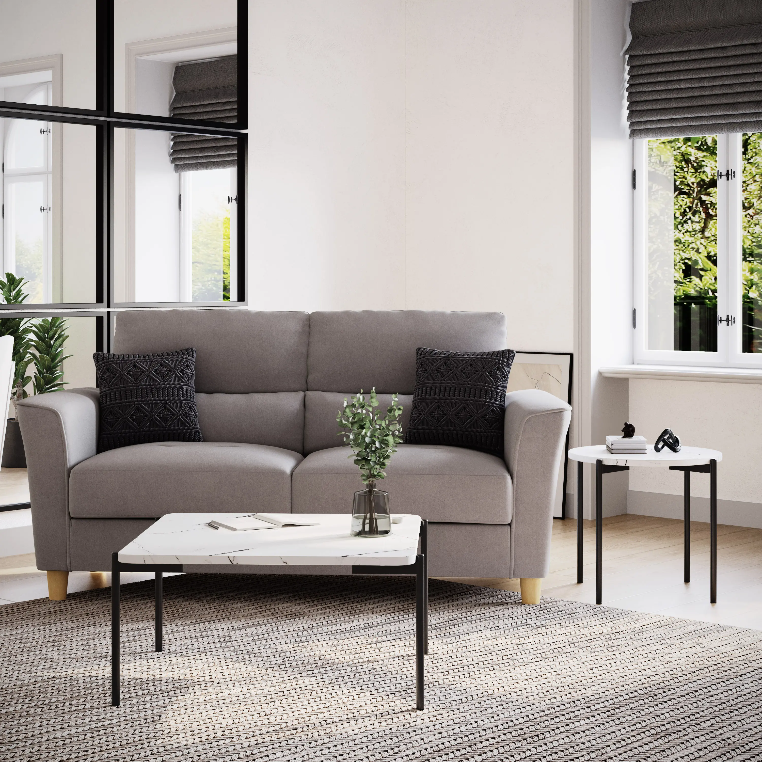 Arlo White Marble Coffee & End Table 2-Piece Set-2