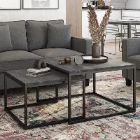 Fort Worth Black Square Nesting Coffee Table