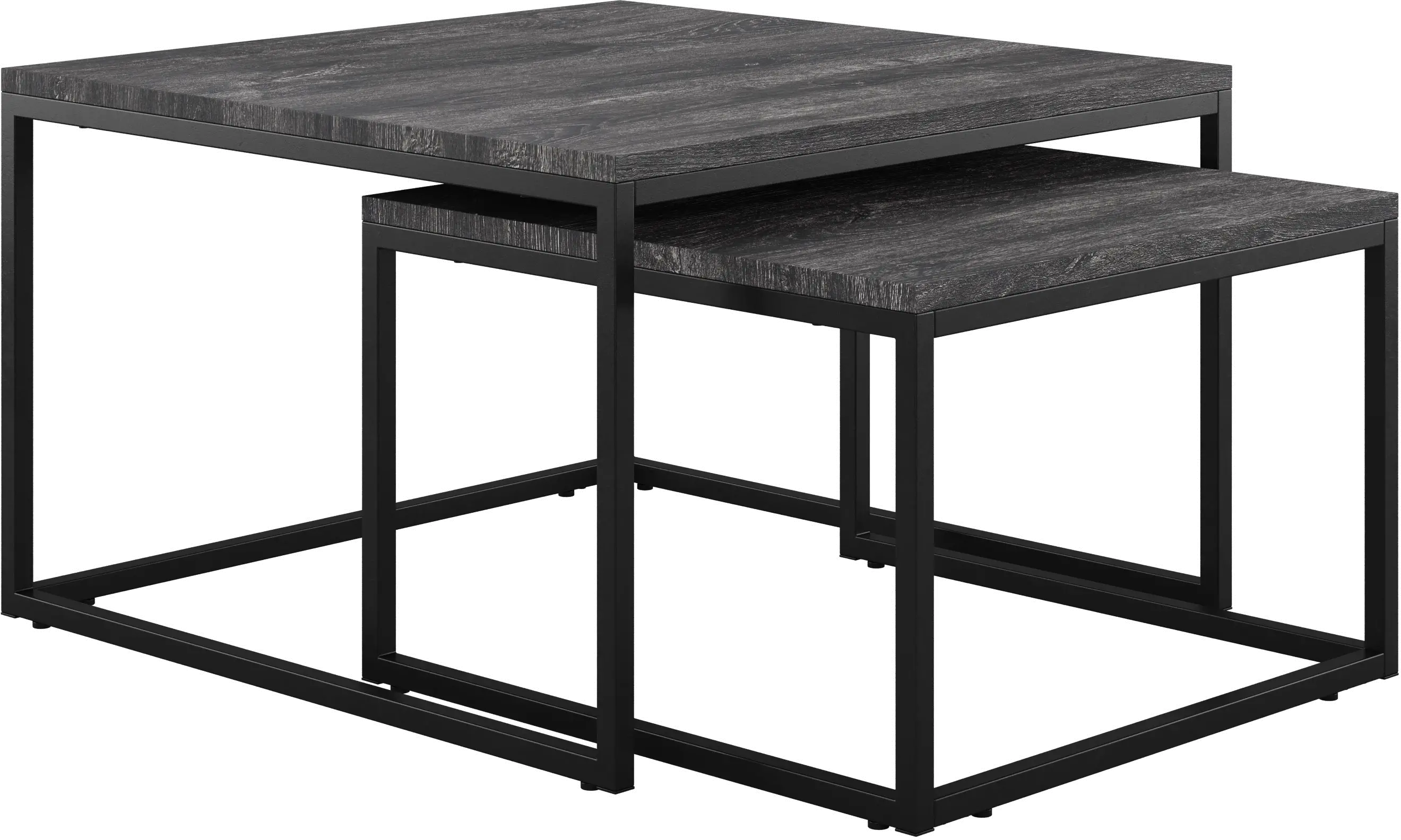 Fort Worth Black Square Nesting Coffee Table-3