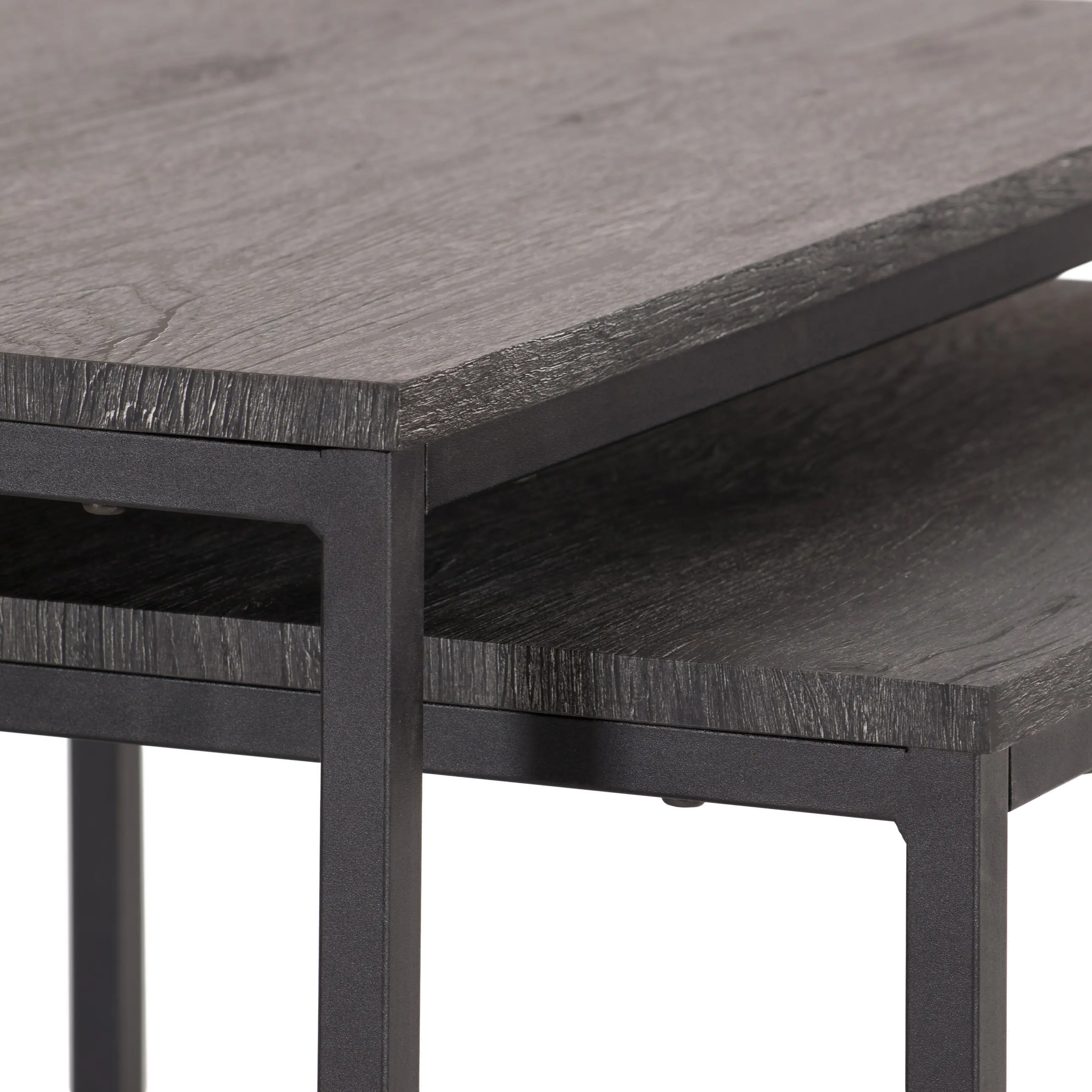 Fort Worth Black Square Nesting Coffee Table-5