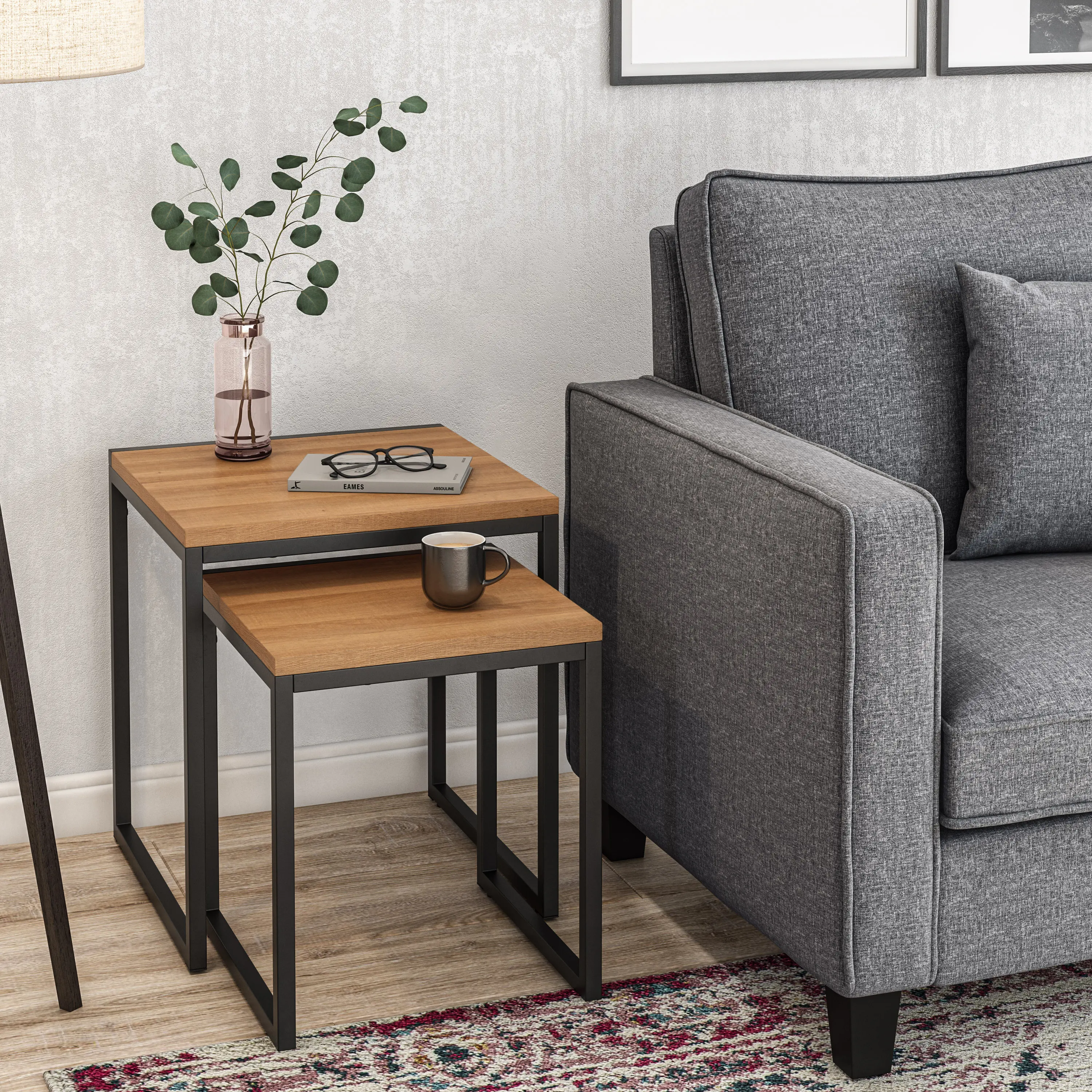 Fort Woth Brown Square Nesting Side Tables-2