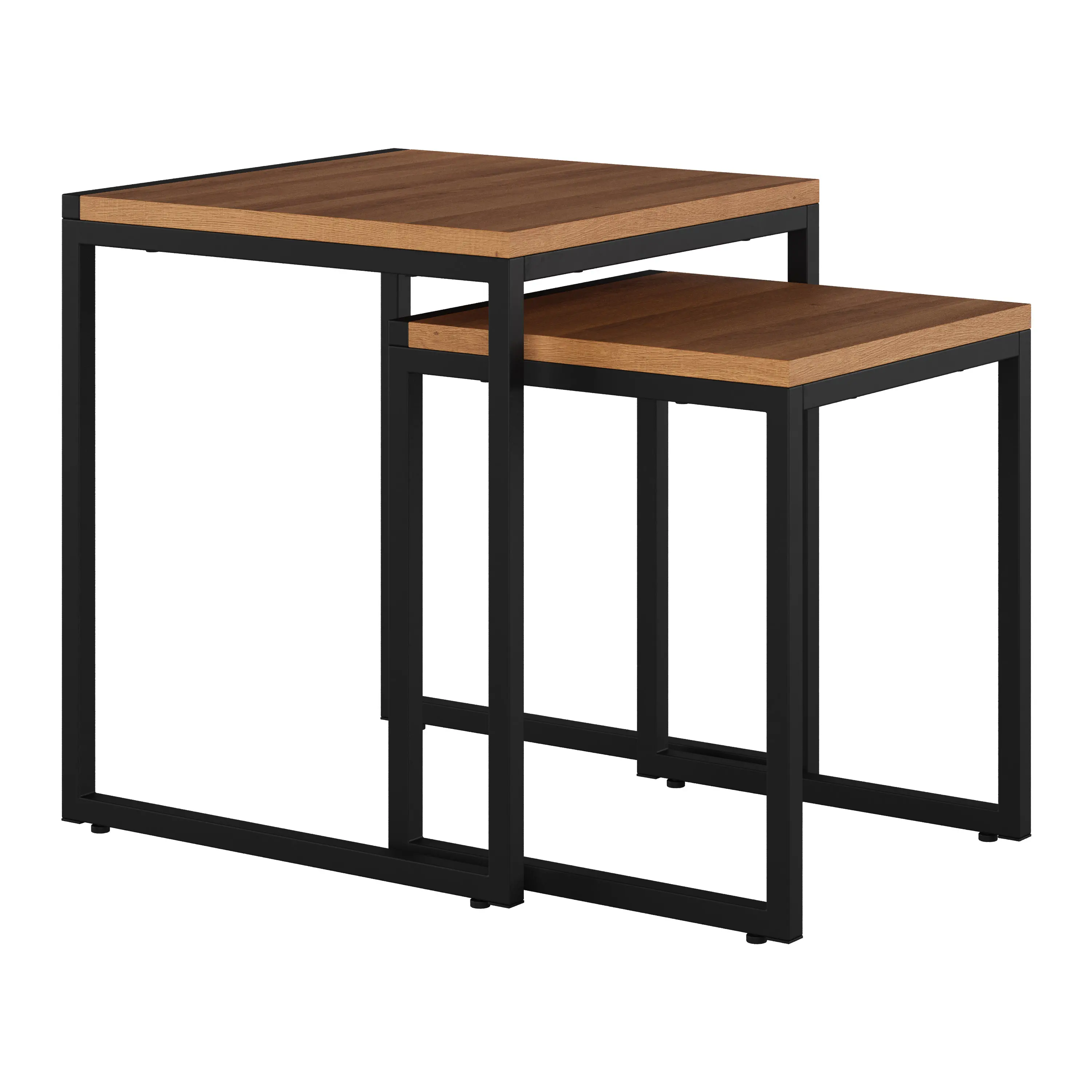 Fort Woth Brown Square Nesting Side Tables-4