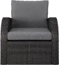 Brisbane Charcoal Gray Outdoor Wicker Chair