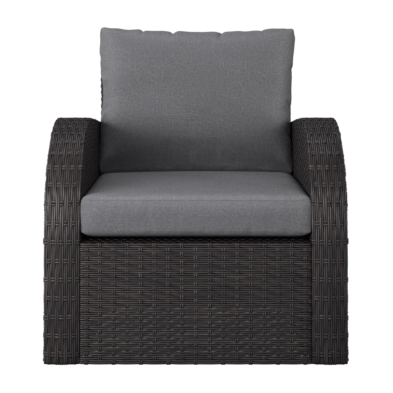 Brisbane Charcoal Gray Outdoor Wicker Chair-1