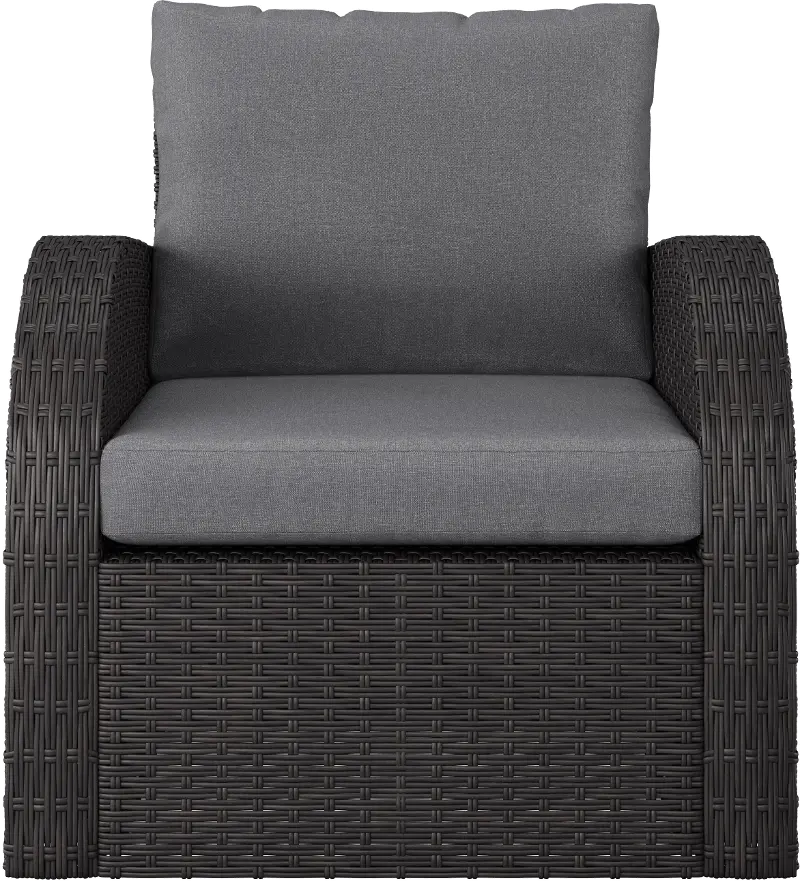 Brisbane Charcoal Gray Outdoor Wicker Chair