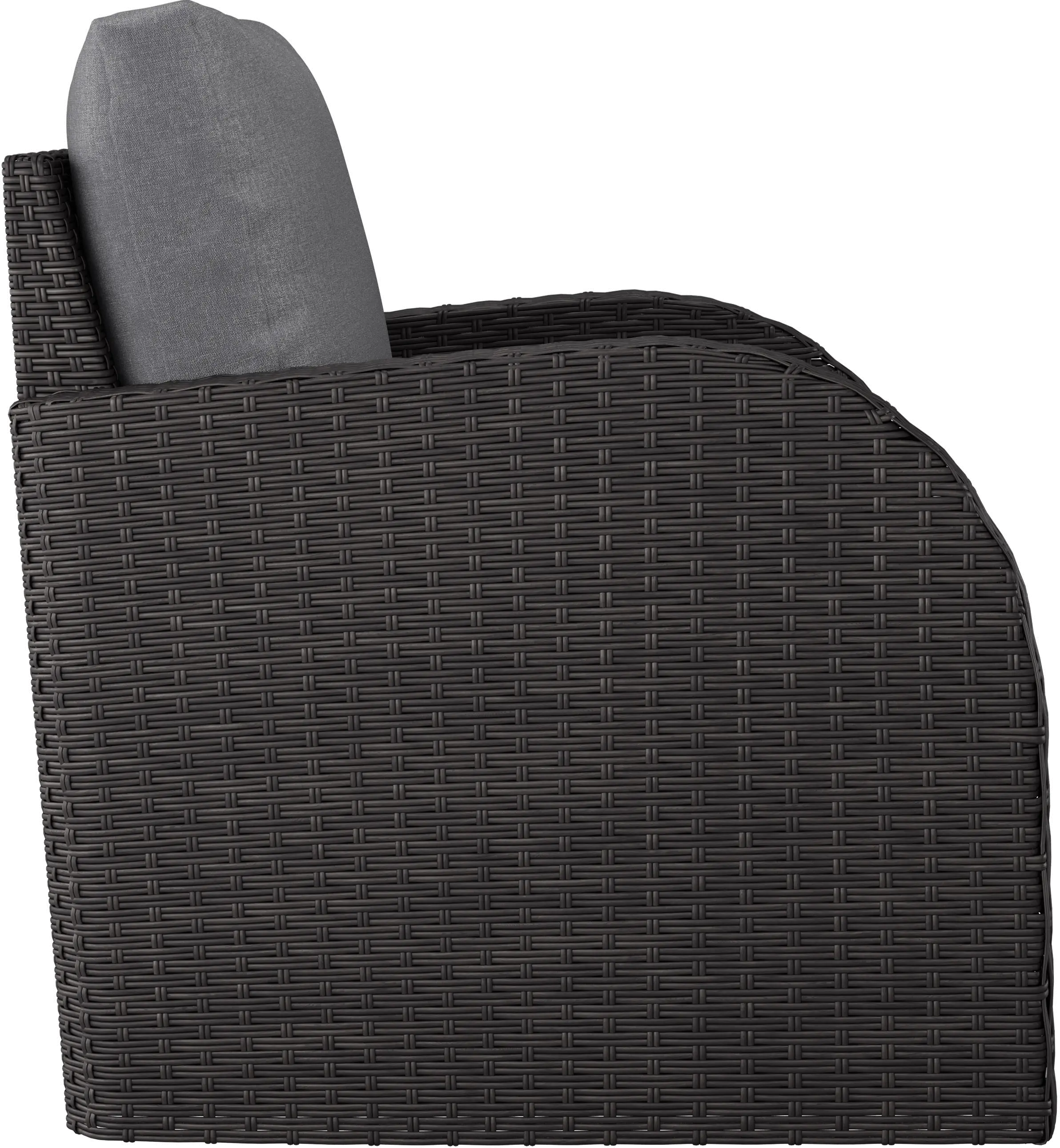 Brisbane Charcoal Gray Outdoor Wicker Chair-4