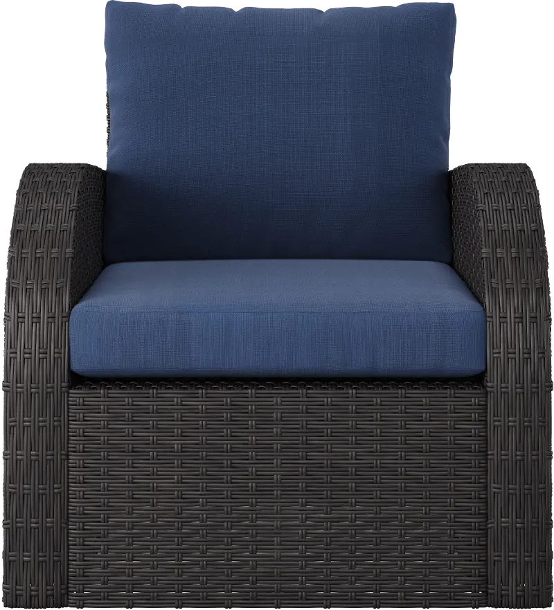 Brisbane Navy Blue Outdoor Wicker Chair