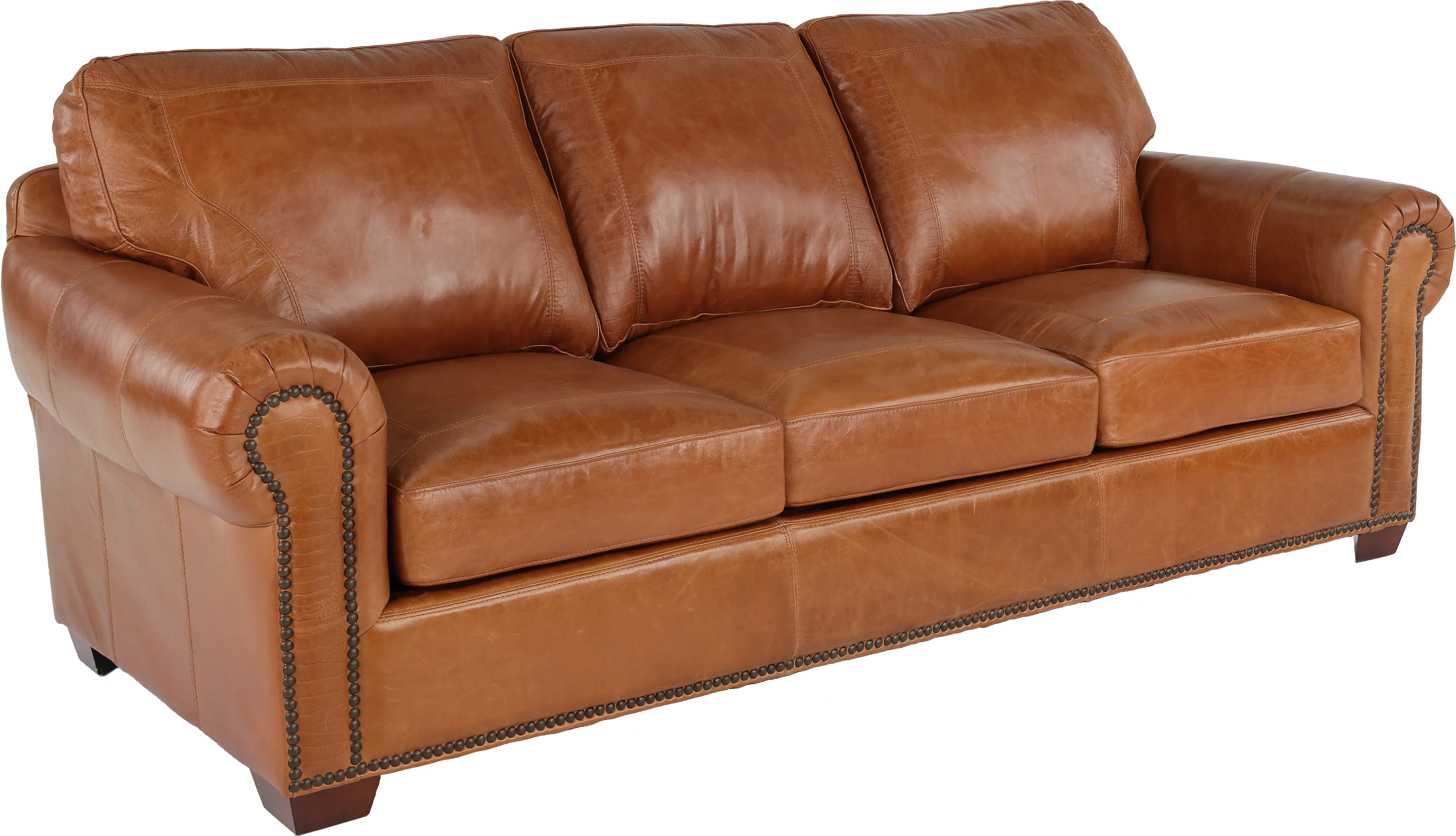 Tahoe Saddle Brown Leather Sofa Bed-4
