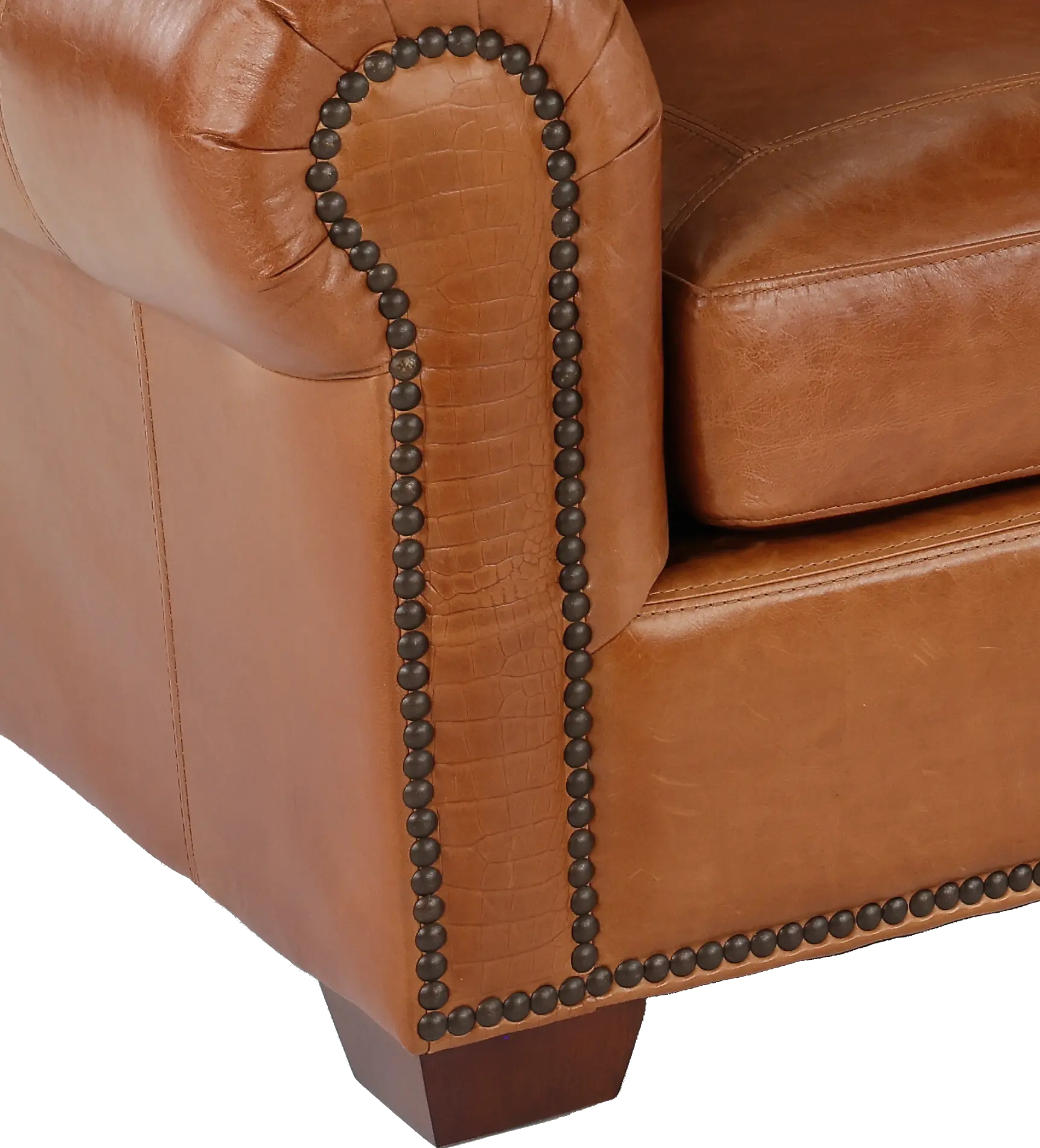 Tahoe Saddle Brown Leather Sofa Bed-5