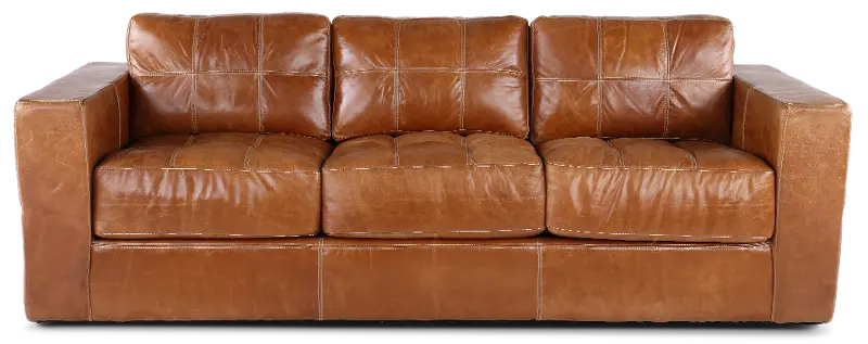 Sunset Light Brown Leather Sofa Bed