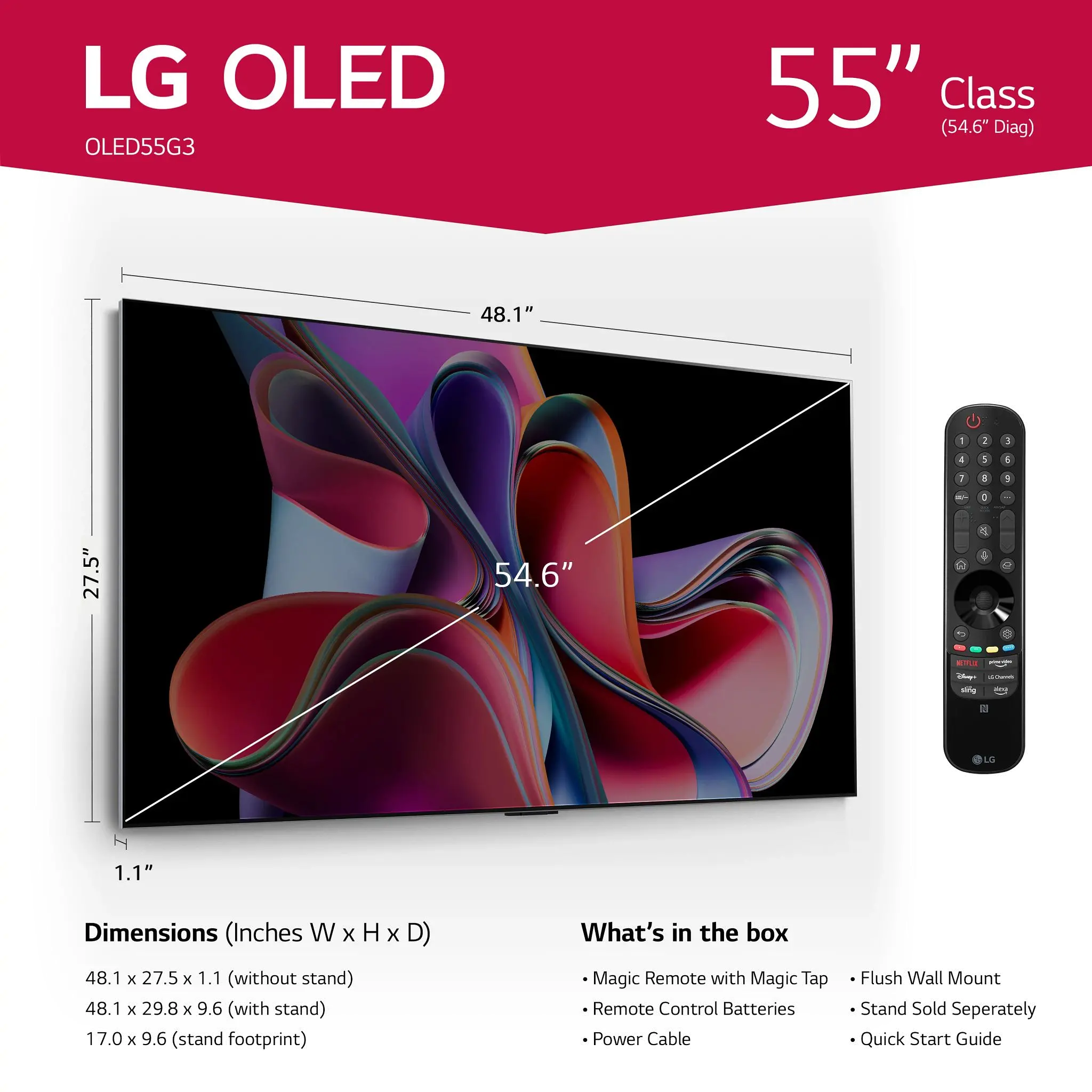 OLED55G3PUA LG 55  G3 Series OLED 4K UHD Smart TV with One Wall Design-2