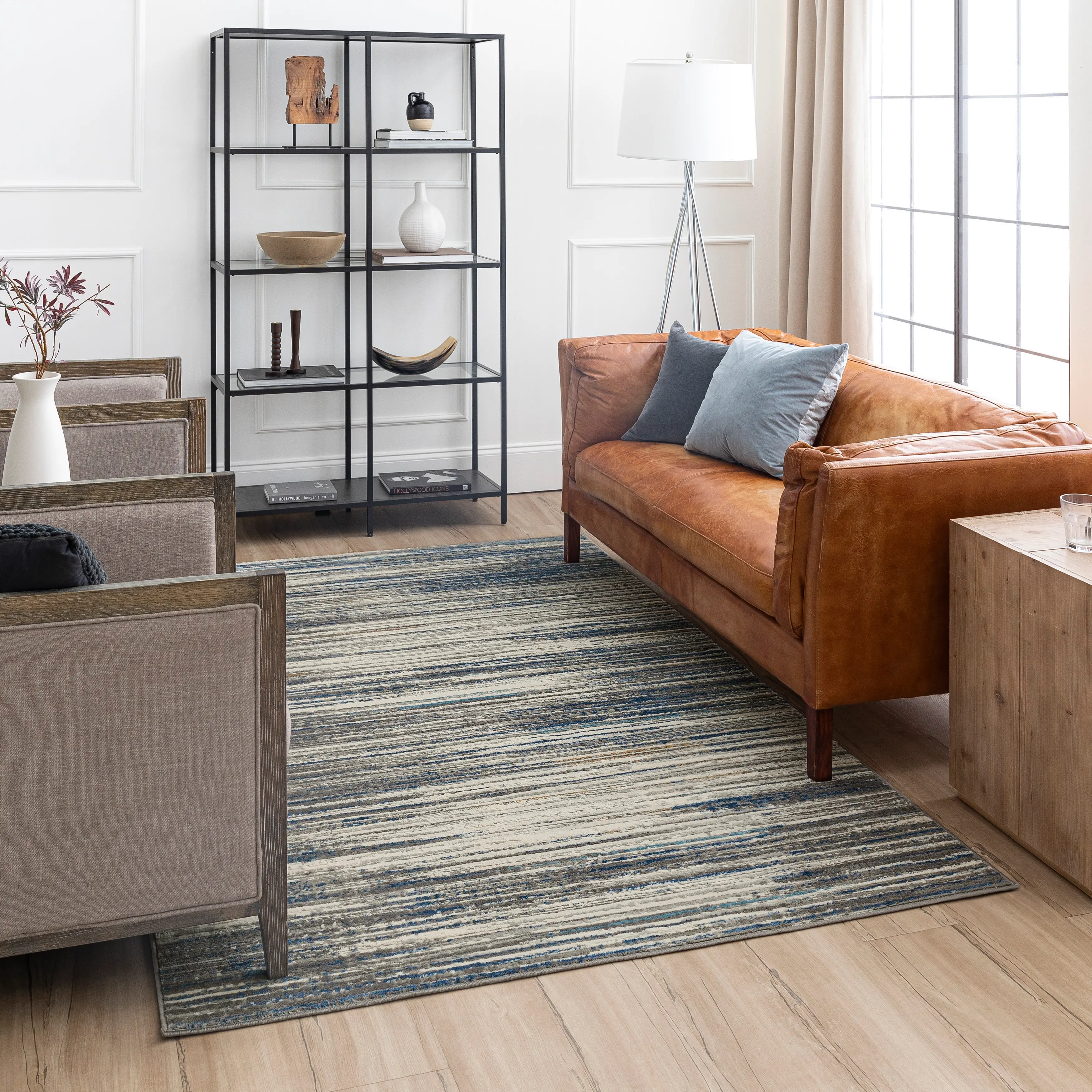 IEBER-9555/5X8-CLEO Cleo 5 x 8 Bell Place Blue Area Rug-8
