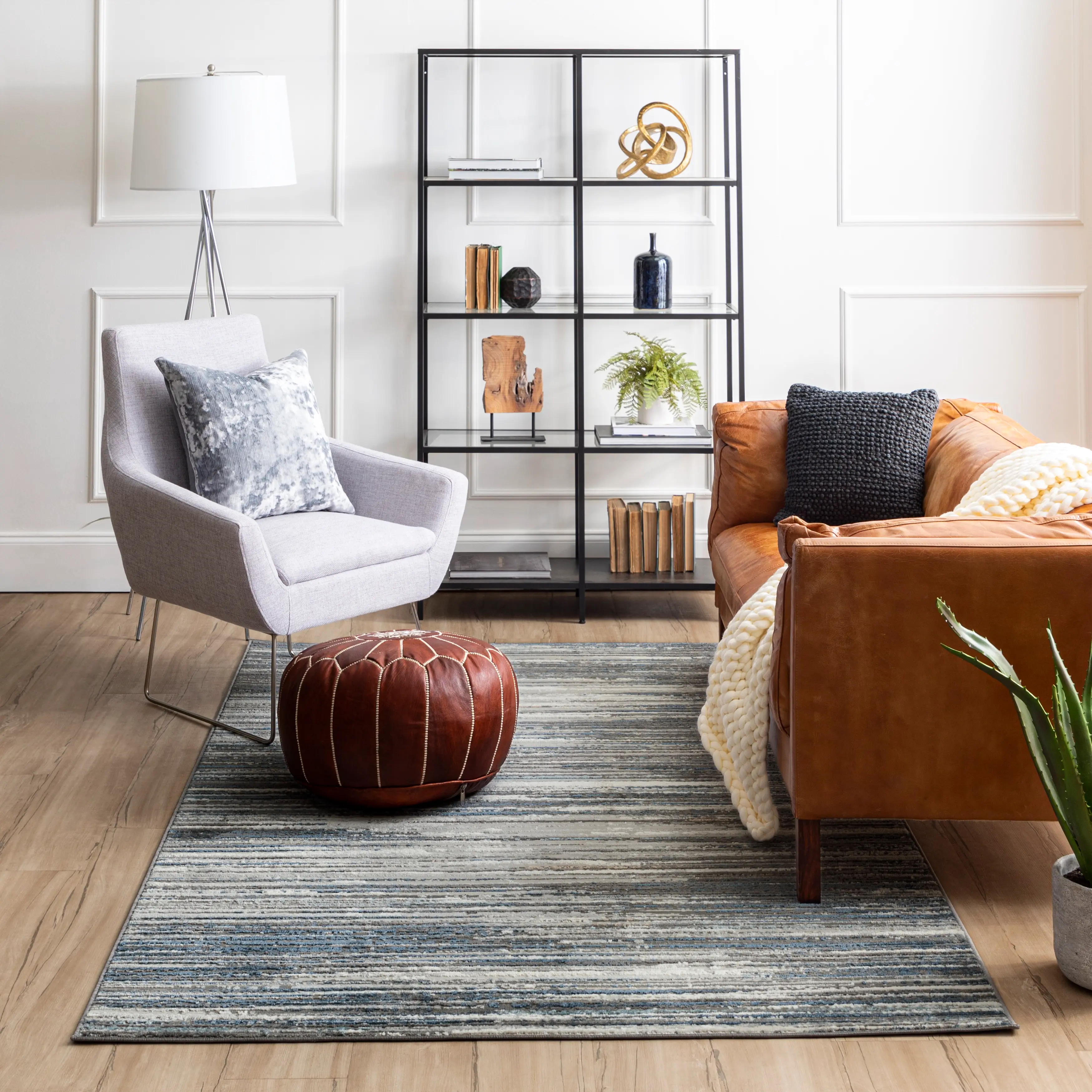 IEBER-9555/5X8-CLEO Cleo 5 x 8 Bell Place Blue Area Rug-5