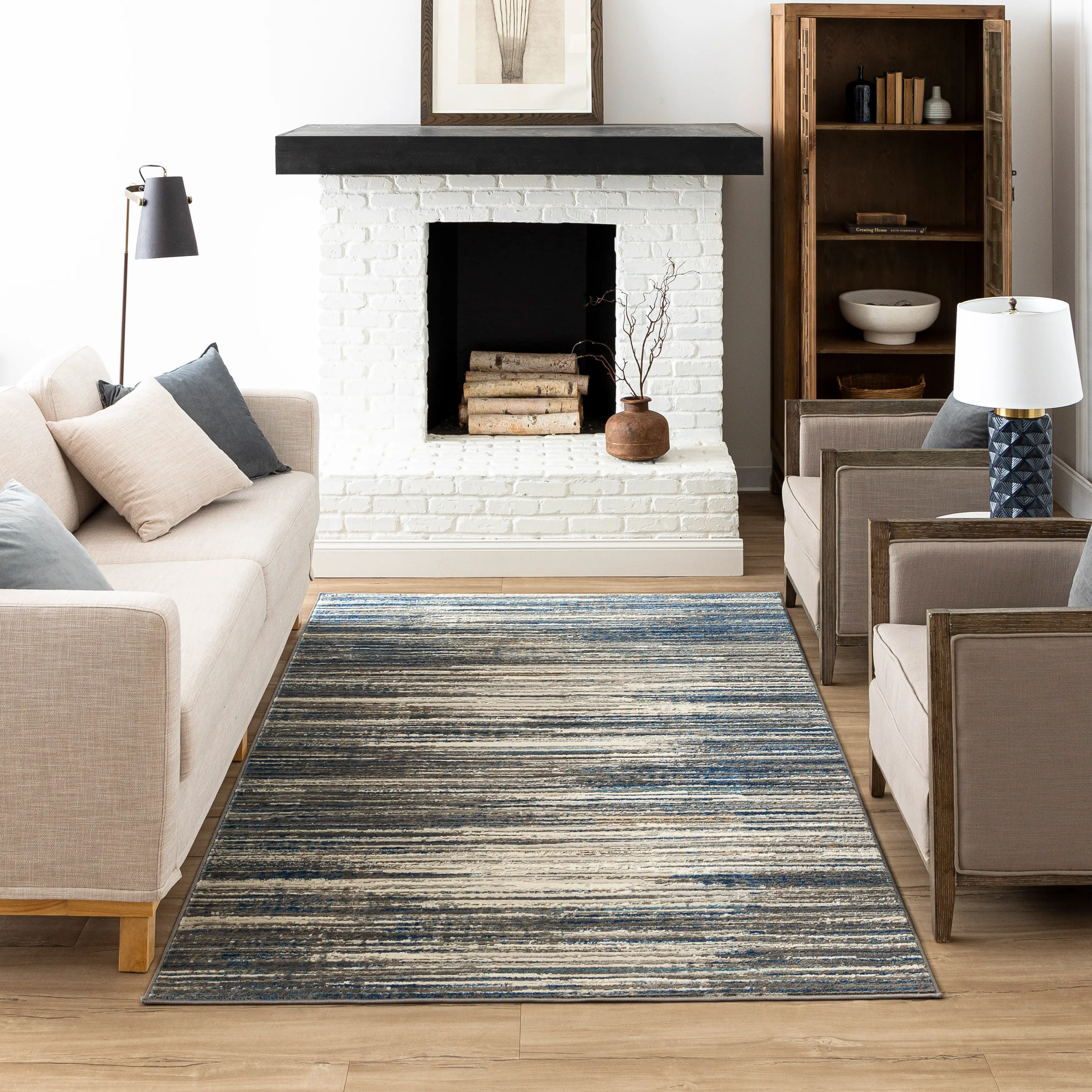 IEBER-9555/5X8-CLEO Cleo 5 x 8 Bell Place Blue Area Rug-6