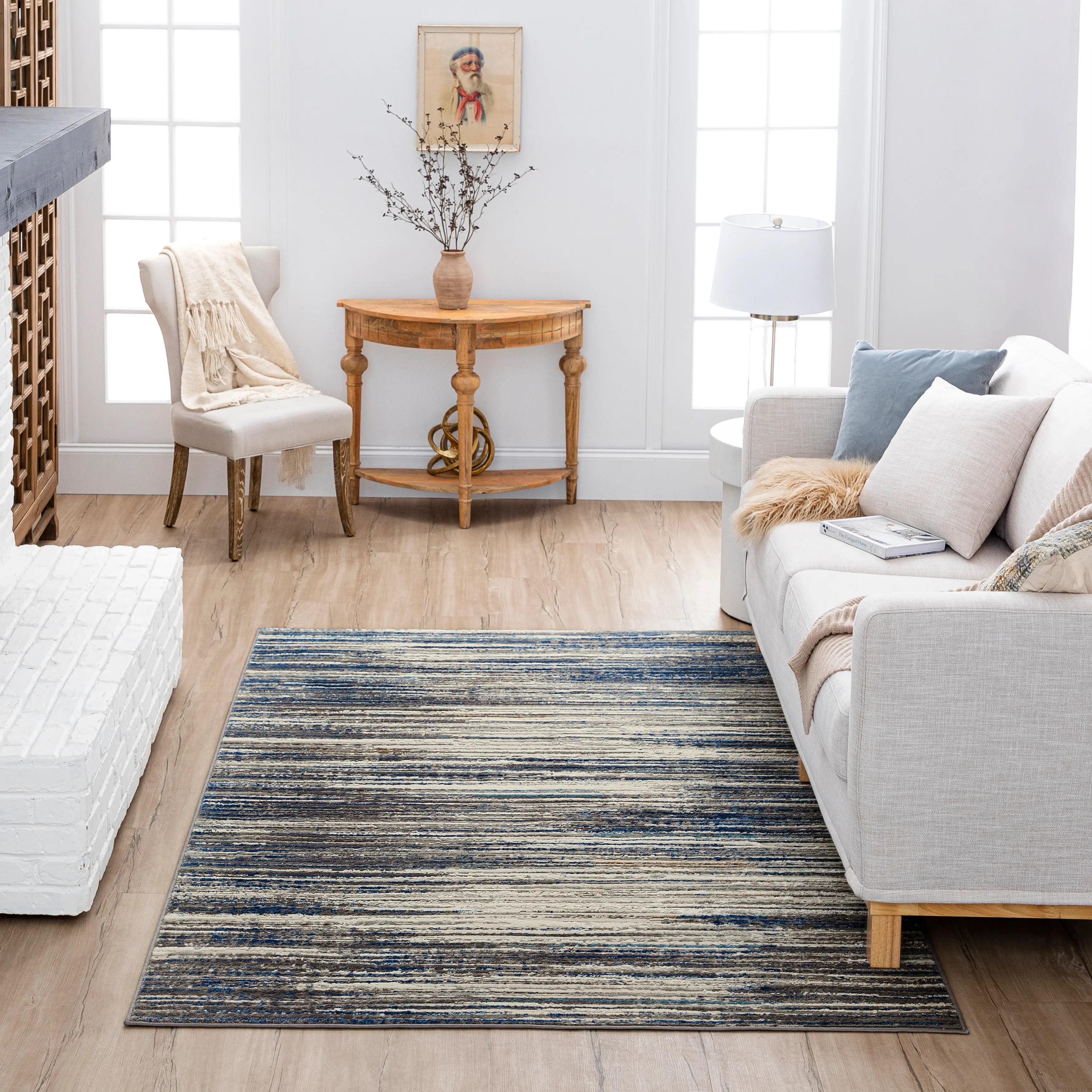 IEBER-9555/5X8-CLEO Cleo 5 x 8 Bell Place Blue Area Rug-7