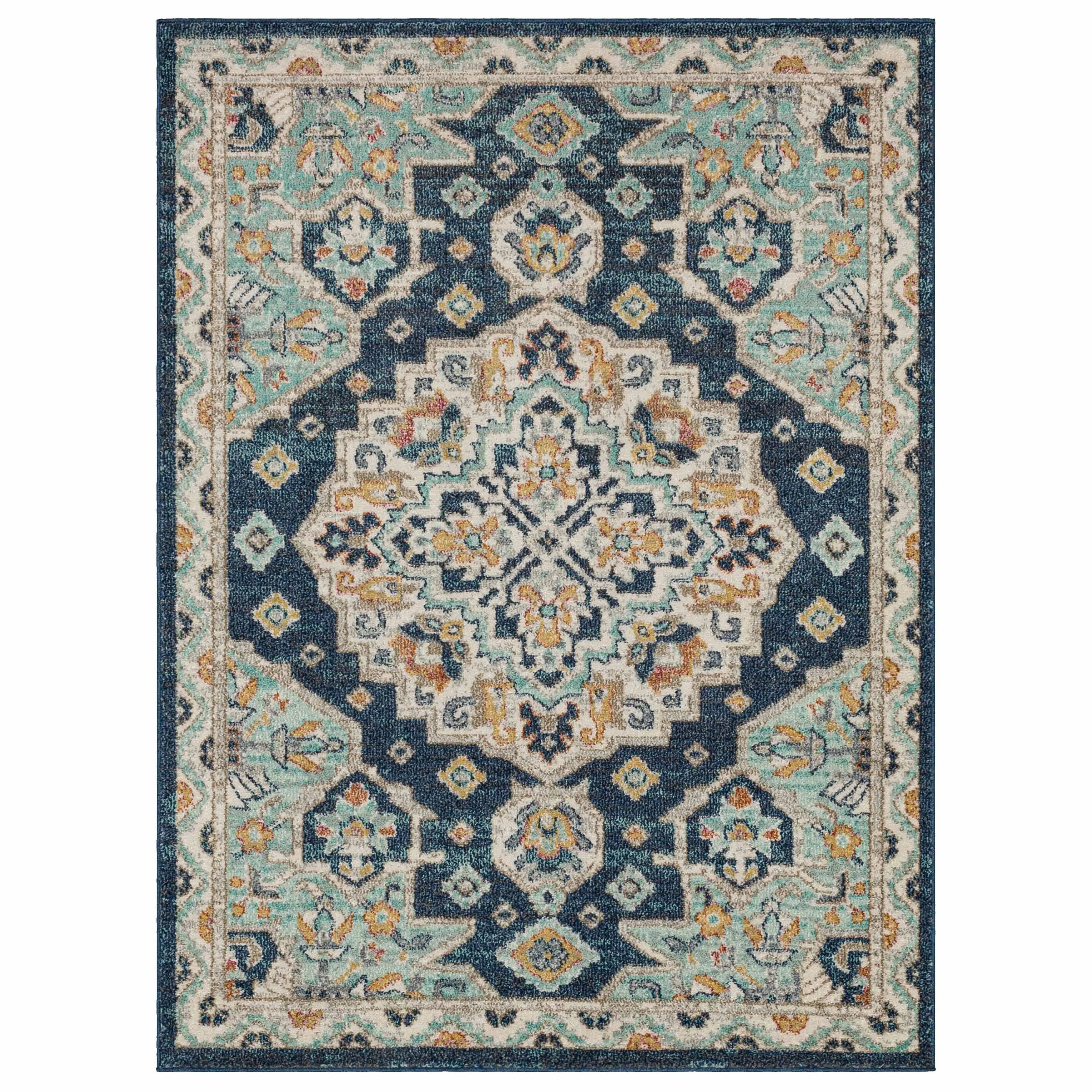 IE308-103/5X8-JENN Whimsey 5 x 8 Jennings Ornamental Blue Area Rug-1
