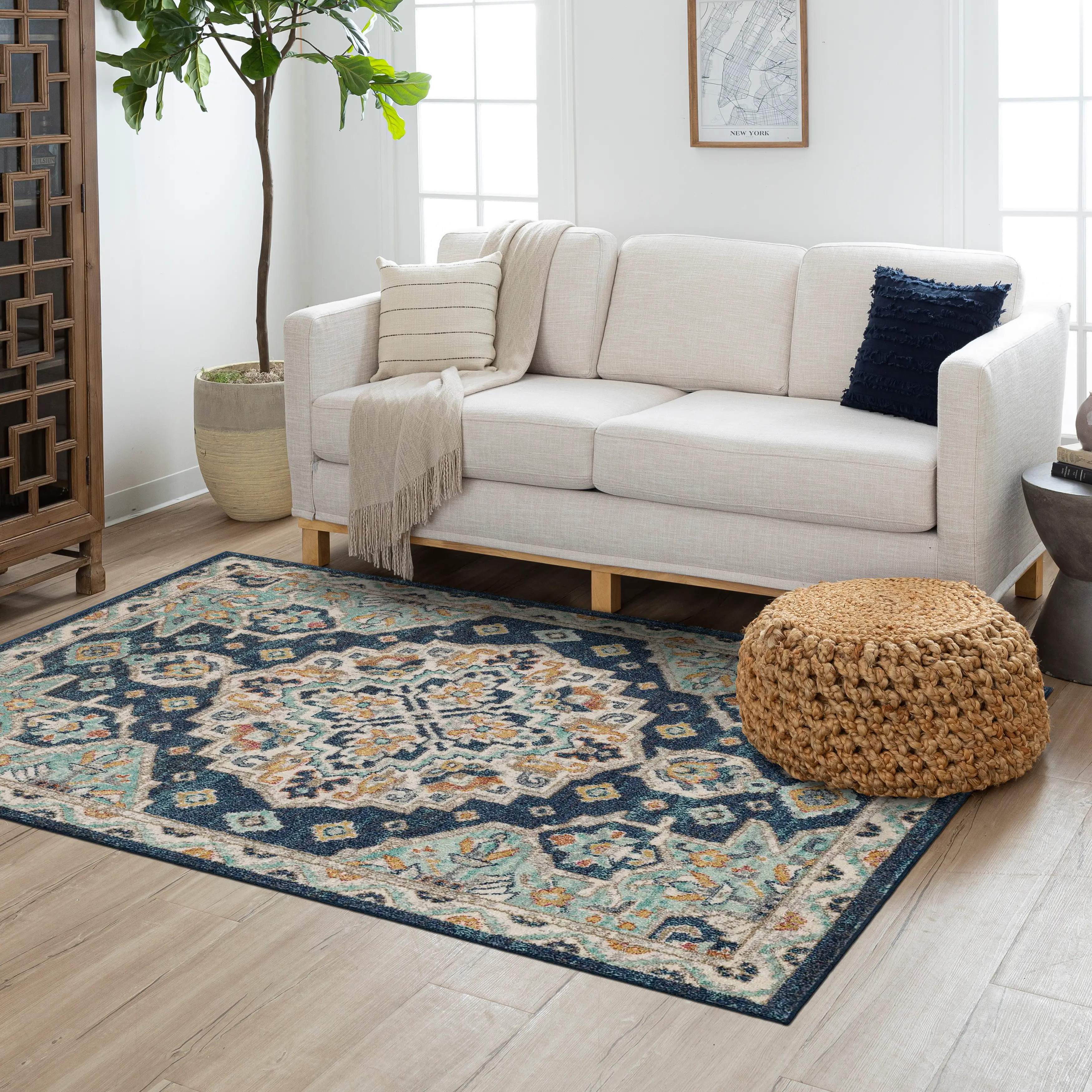 IE308-103/5X8-JENN Whimsey 5 x 8 Jennings Ornamental Blue Area Rug-5
