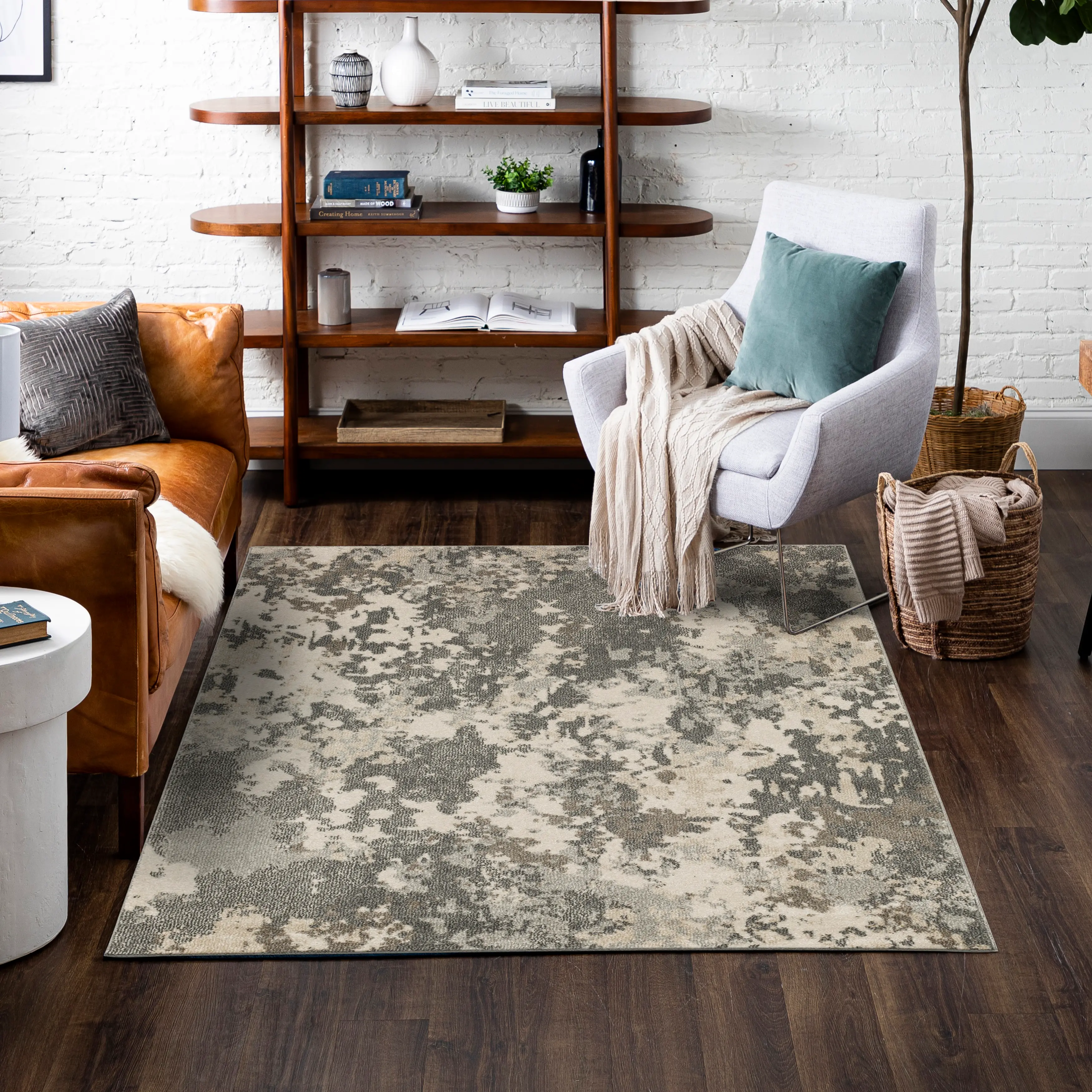 IE311-131/5X8-OSIER Whimsey 5 x 8 Osier Abstract Gray Area Rug-3