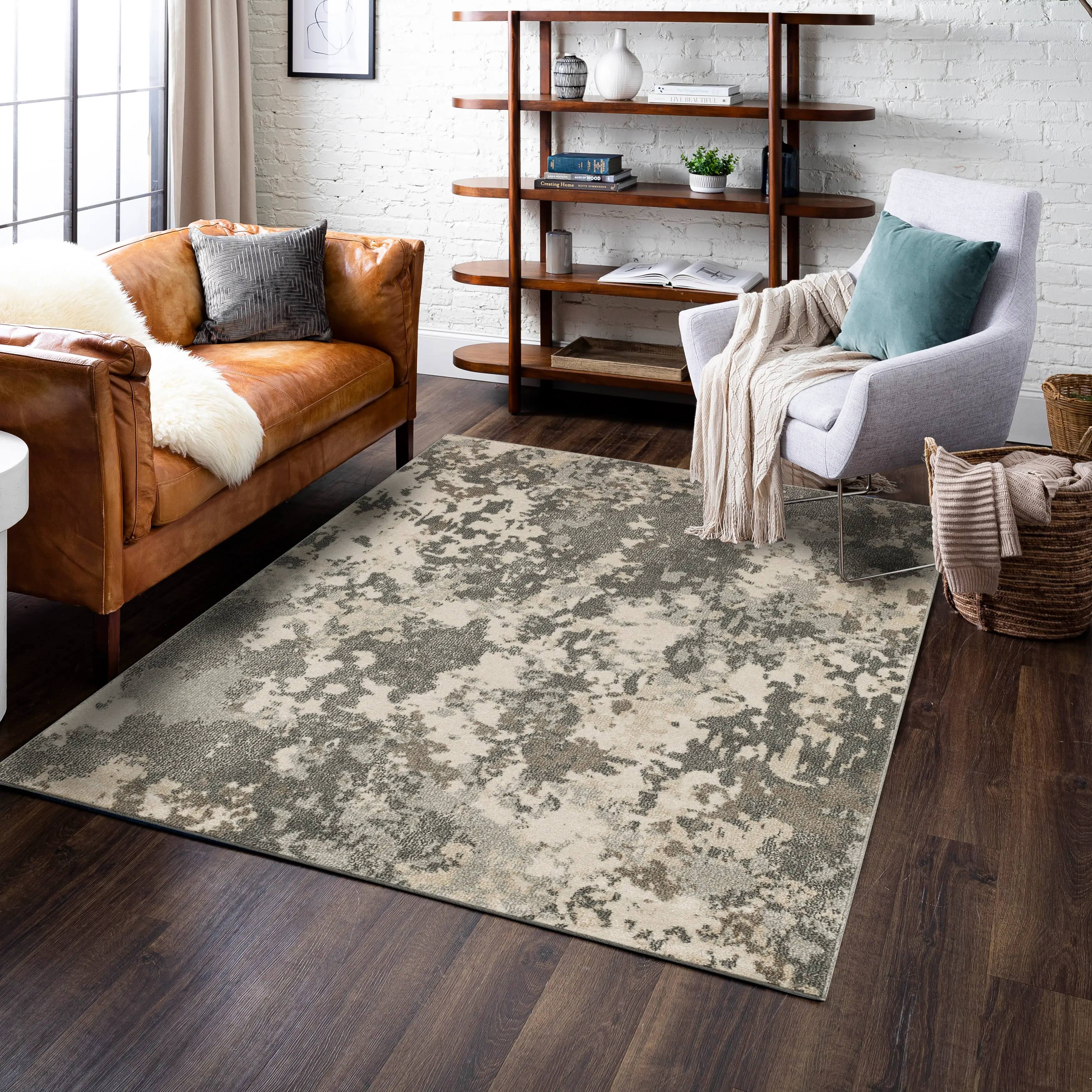 IE311-131/5X8-OSIER Whimsey 5 x 8 Osier Abstract Gray Area Rug-4