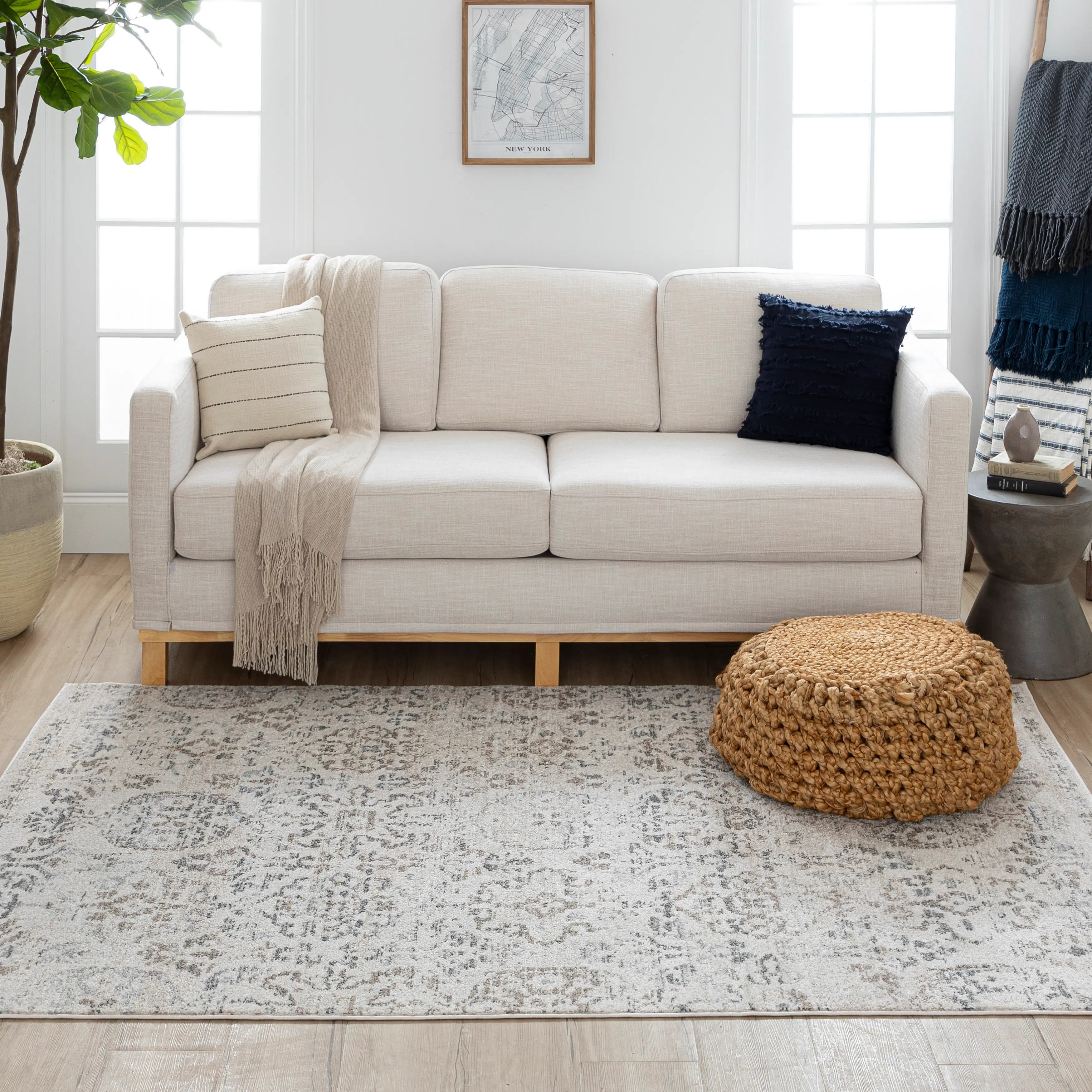 IE307-131/5X8-HILL Whimsey 5 x 8 Hill Gardens Ivory Area Rug-2