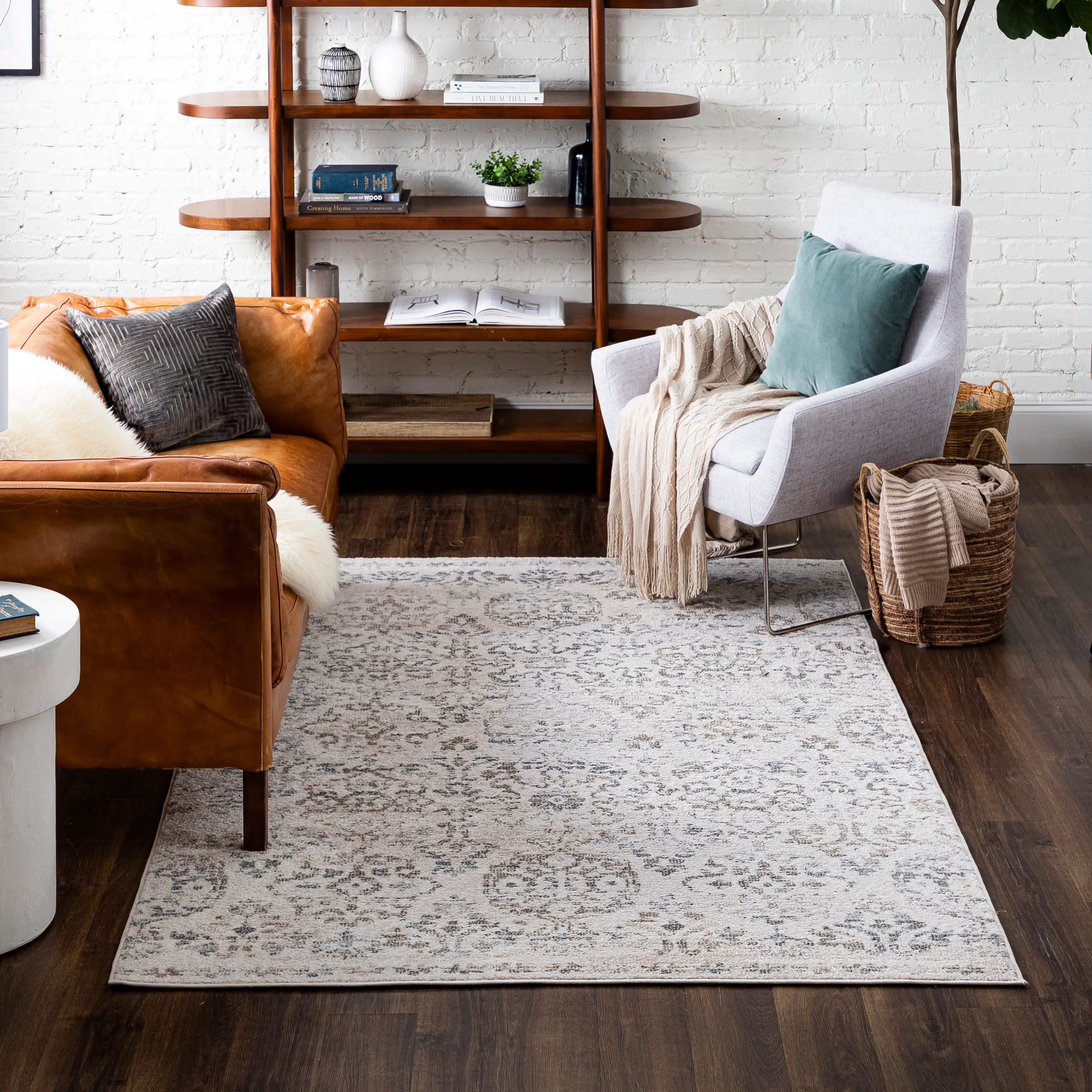 IE307-131/5X8-HILL Whimsey 5 x 8 Hill Gardens Ivory Area Rug-4