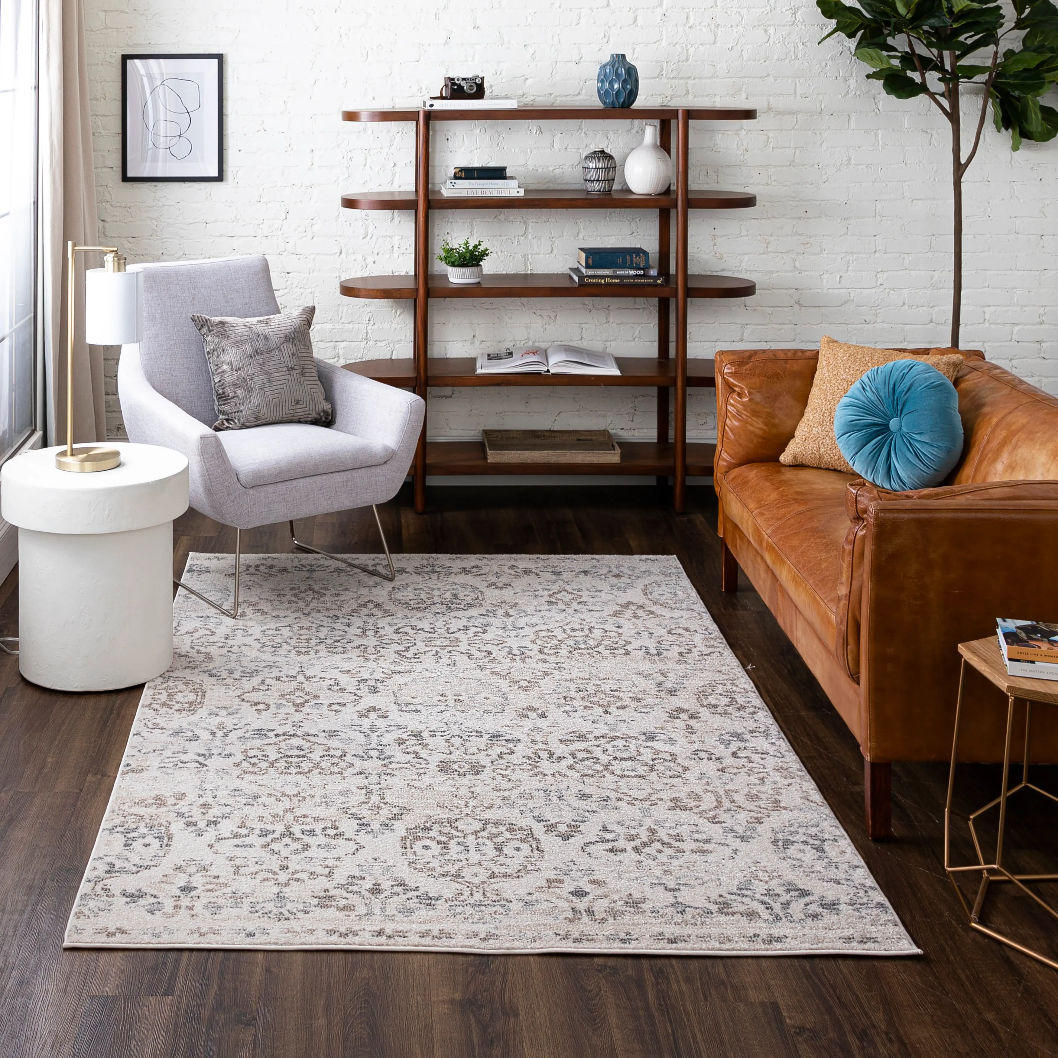 IE307-131/5X8-HILL Whimsey 5 x 8 Hill Gardens Ivory Area Rug-8