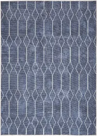 SR107/NAVY-5X8 Nicole Curtis 5 x 7 Navy Geometric Area Rug