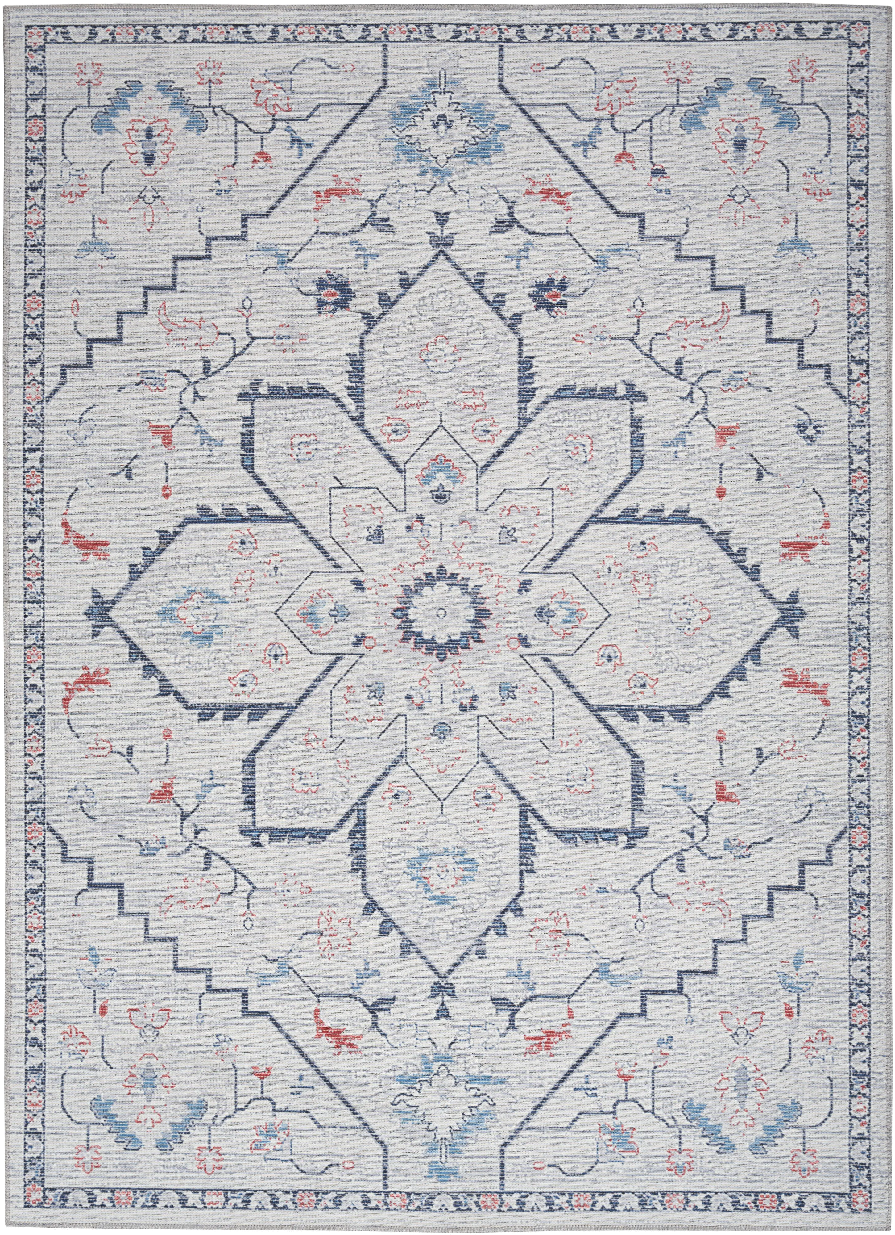 SR110/5X8-NCR01-RUG Nicole Curtis 5 x 7 Classic Blue and Ivory Area Rug-1