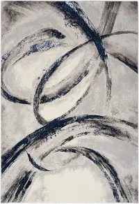 BSKO2/BRUSHSTROK-5X8 Brushstroke 5 x 7 Navy Gray Area Rug