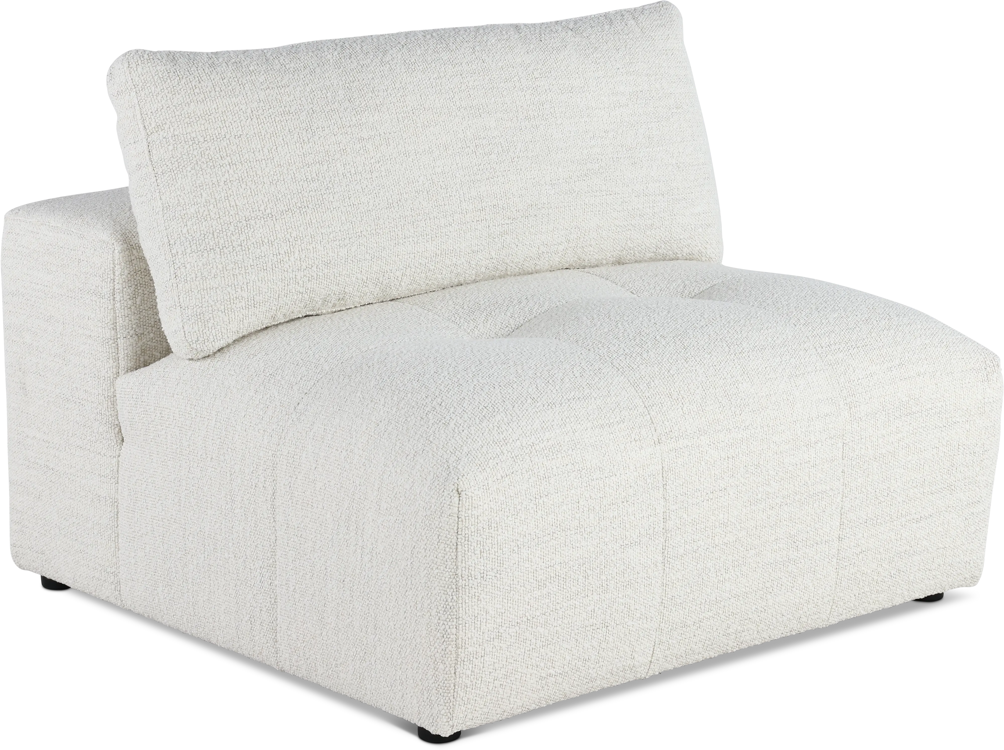 Preston Pearl White Modular Armless Chair-1