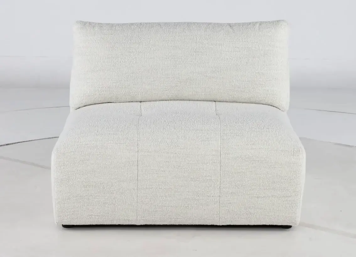Preston Pearl White Modular Armless Chair-4