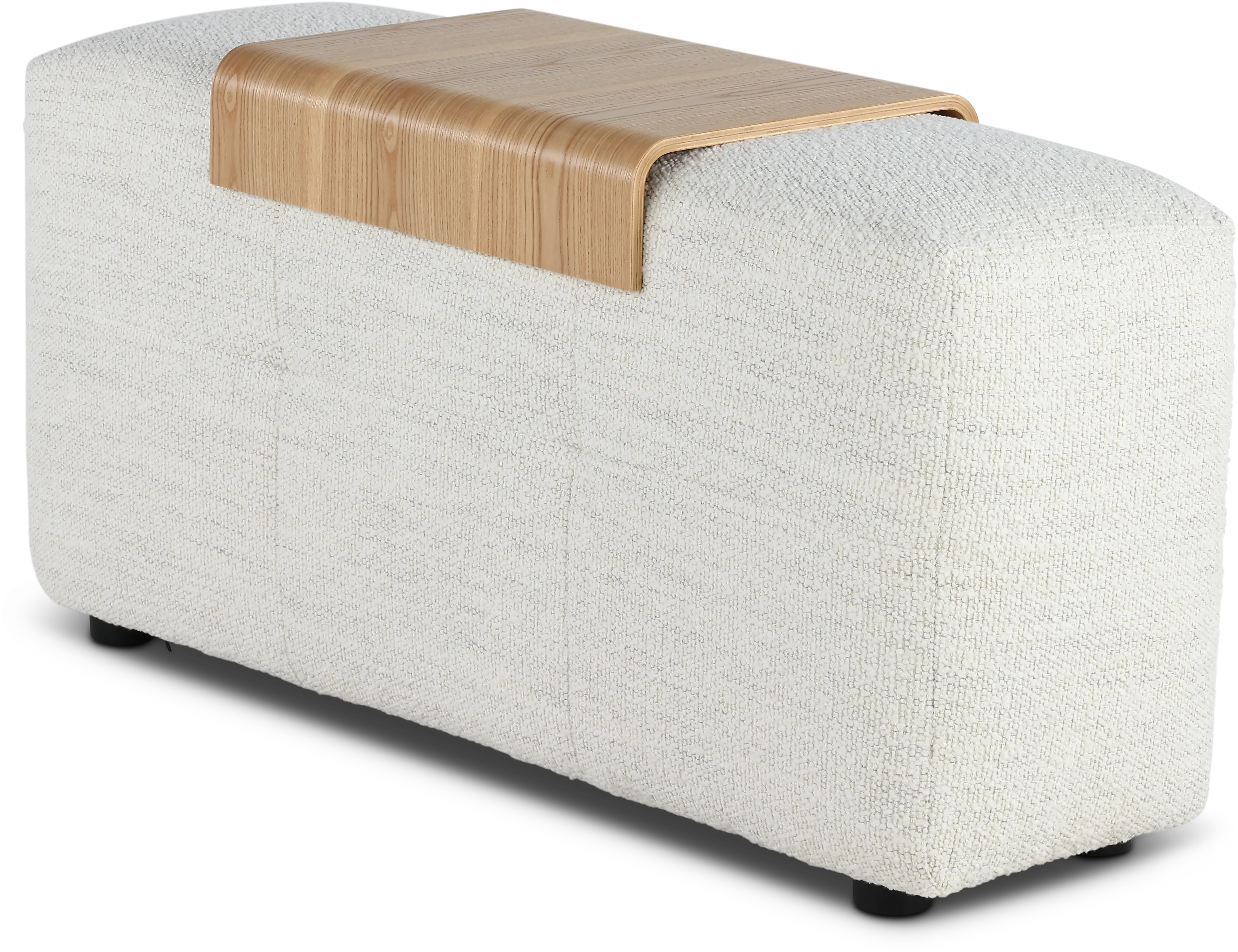 Preston Pearl White Modular Floating Arm Piece-1