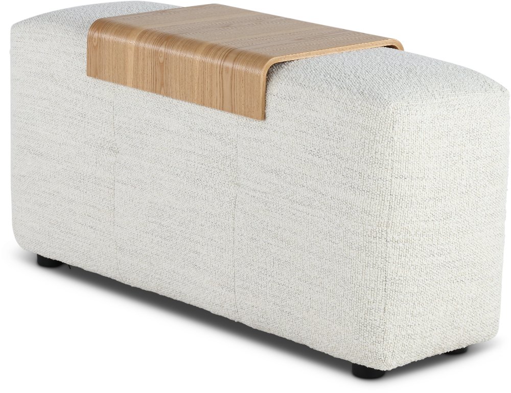 Preston Pearl White Modular Floating Arm Piece