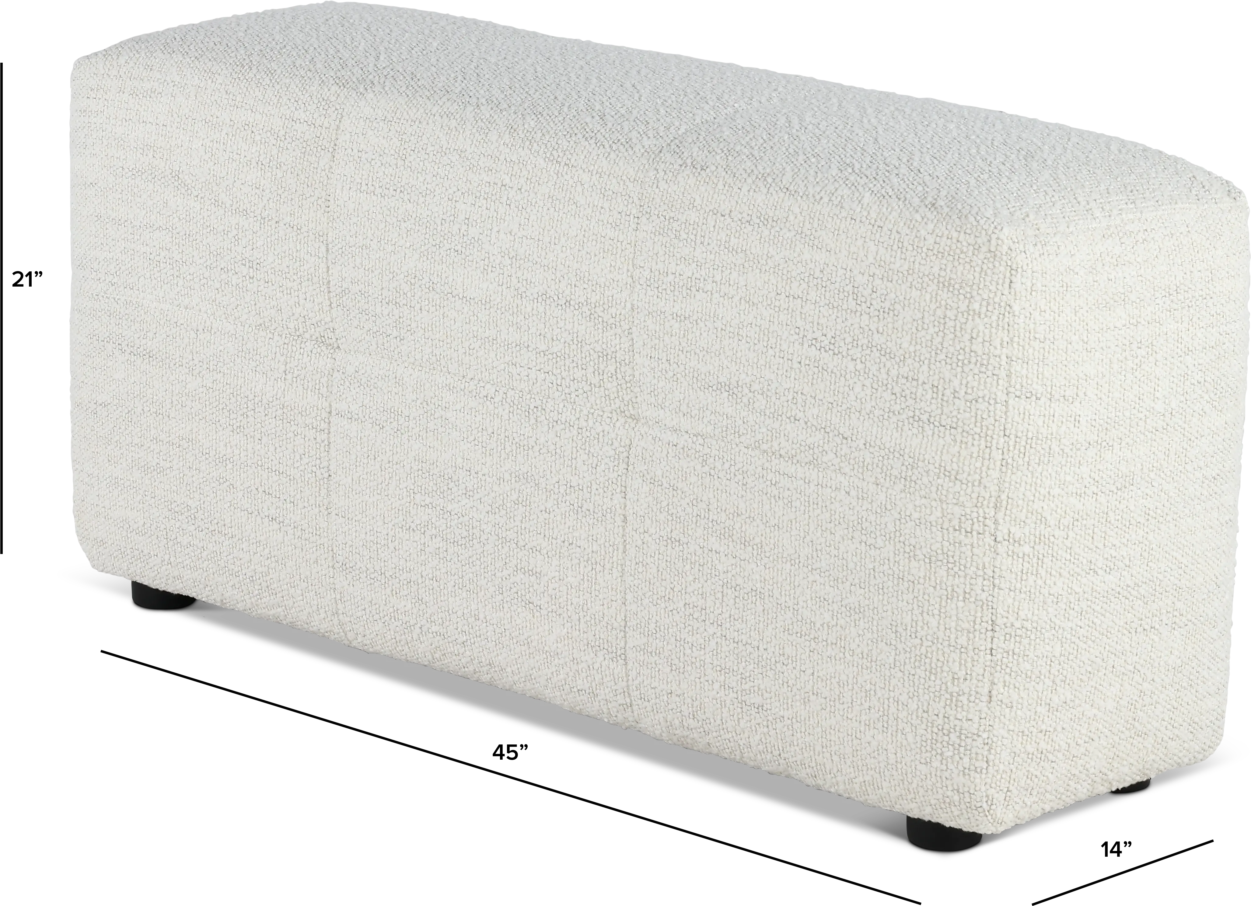 Preston Pearl White Modular Floating Arm Piece-6