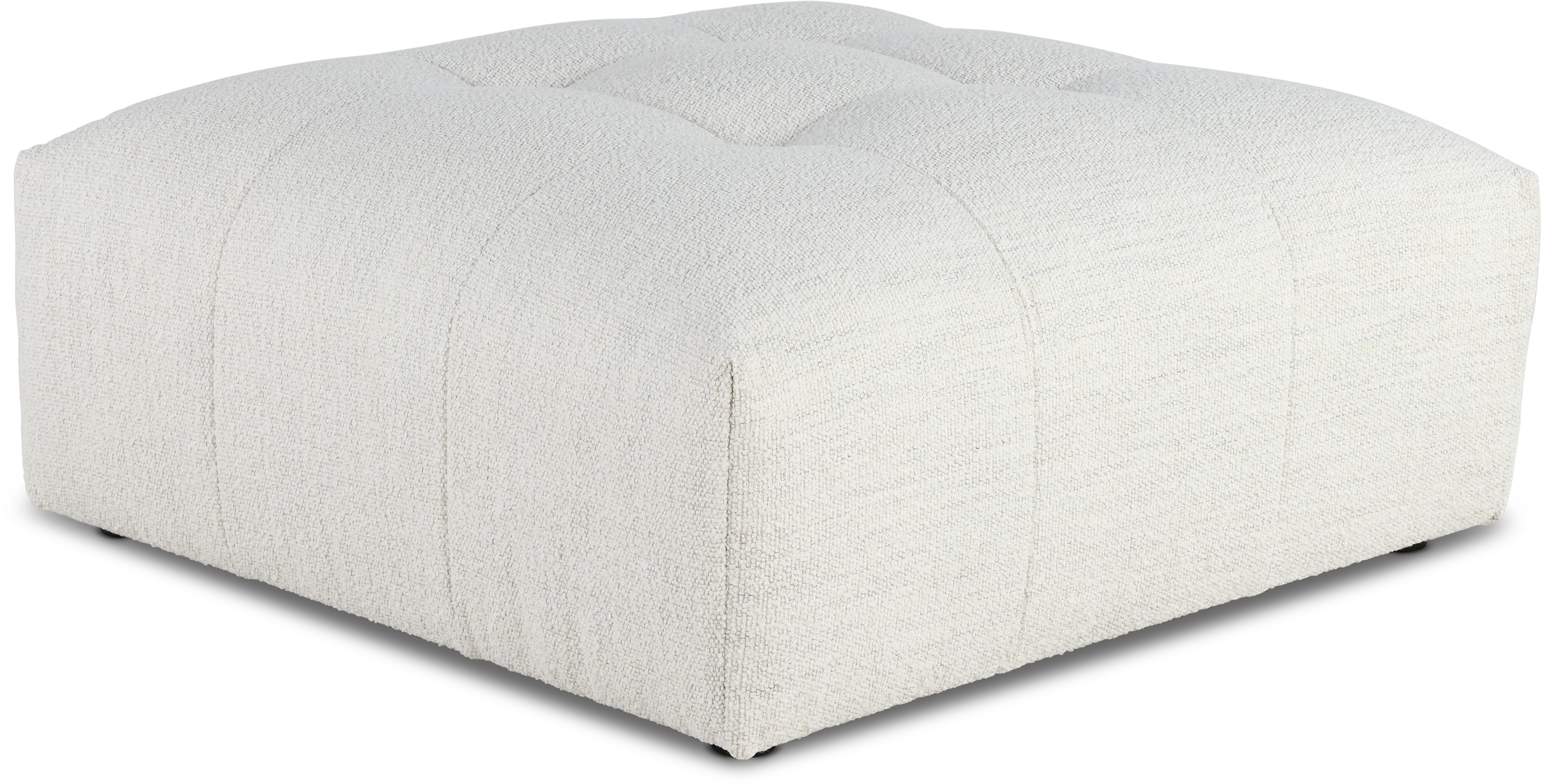 Preston Pearl White Modular Ottoman-1